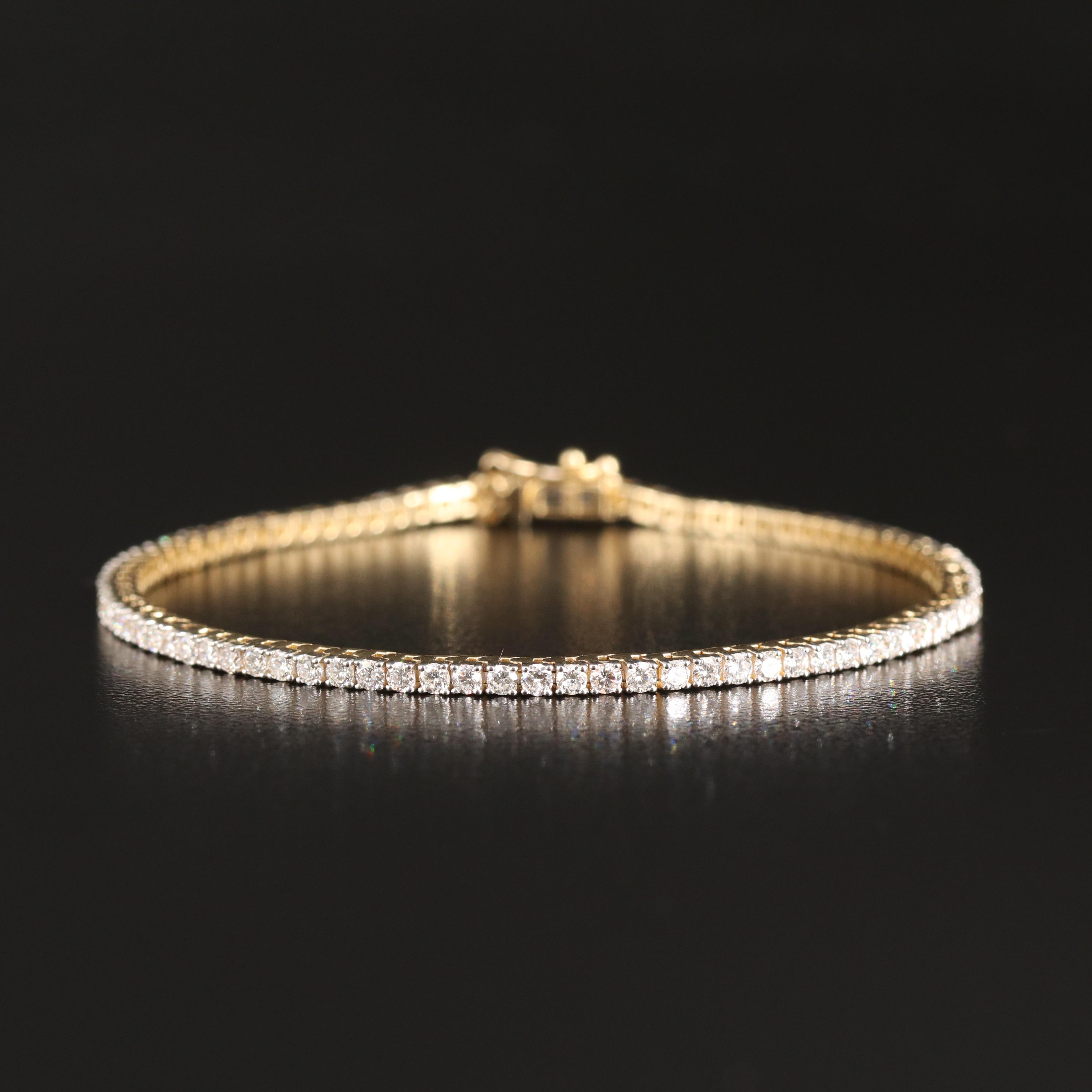 14K 3.00 CTW Lab Grown Diamond Line Bracelet with IGI Report