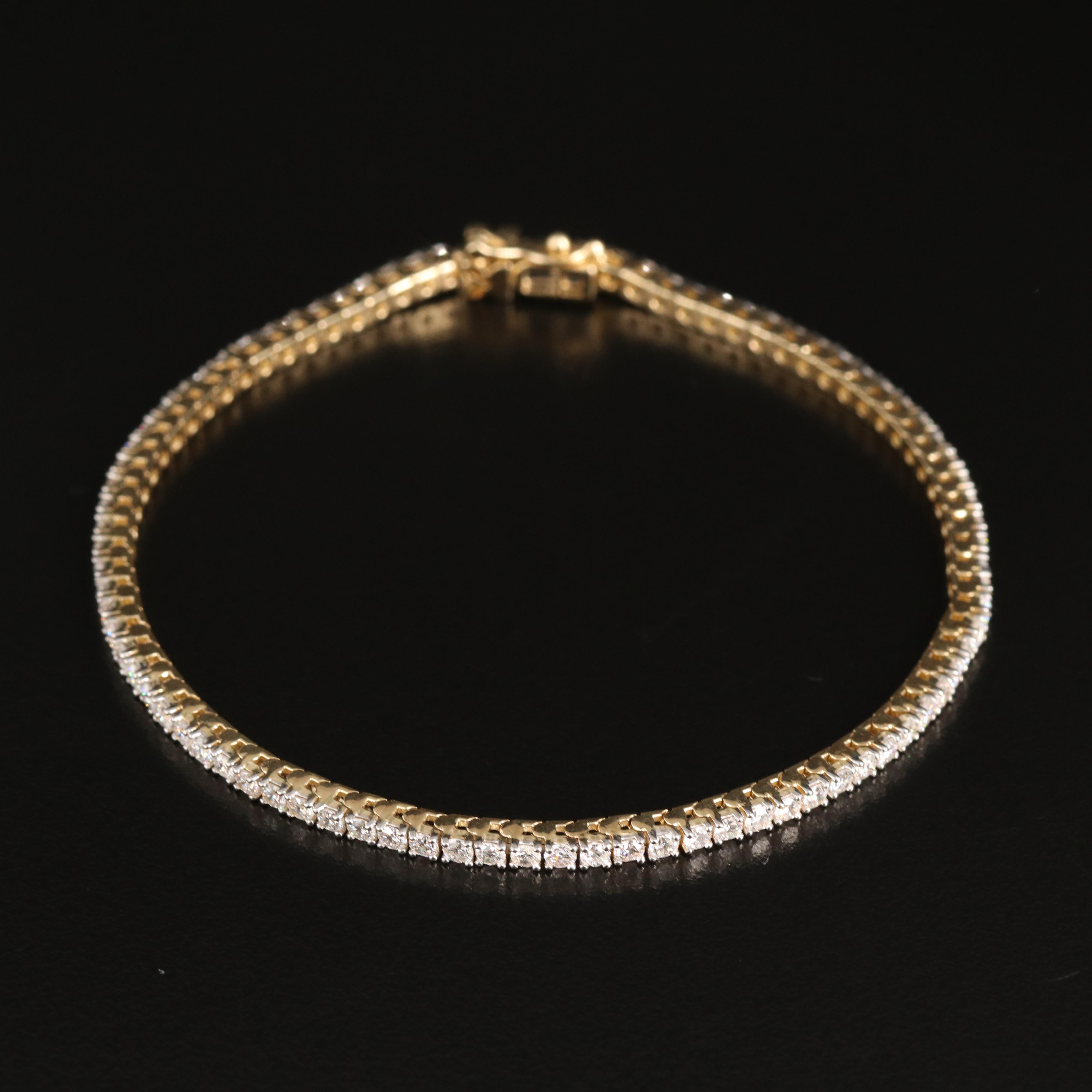 14K 3.00 CTW Lab Grown Diamond Line Bracelet with IGI Report