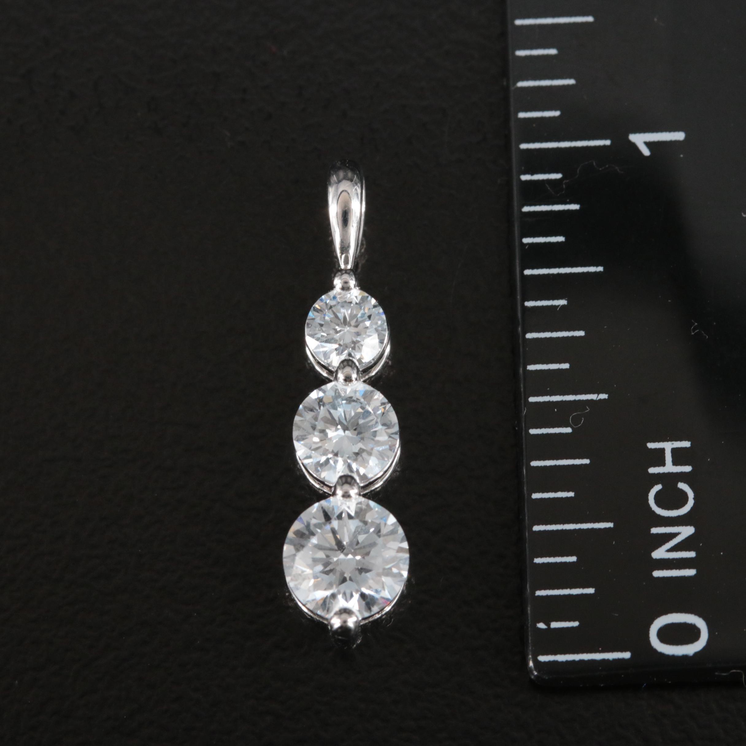 14K 1.50 CTW Lab Grown Diamond Graduated Pendant