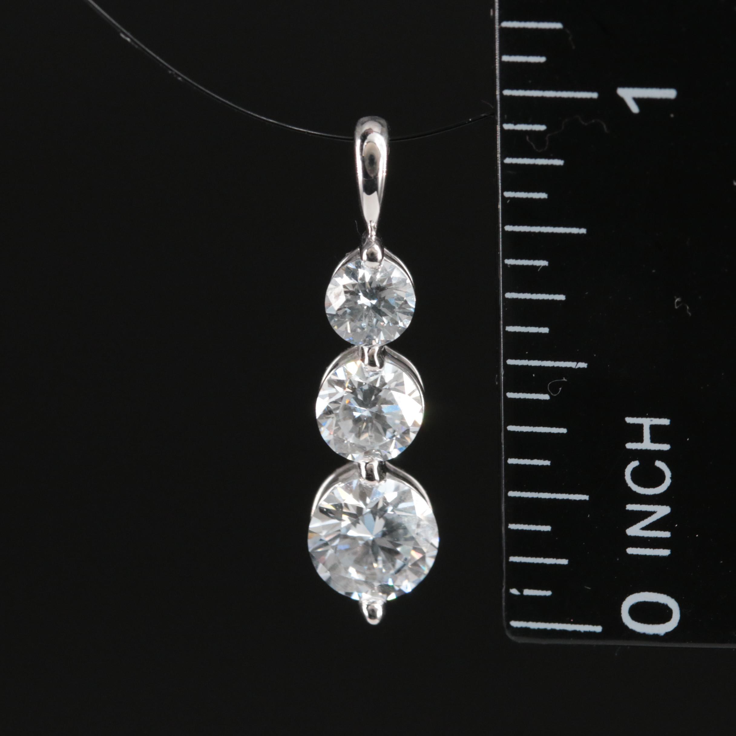 14K 1.50 CTW Lab Grown Diamond Graduated Pendant