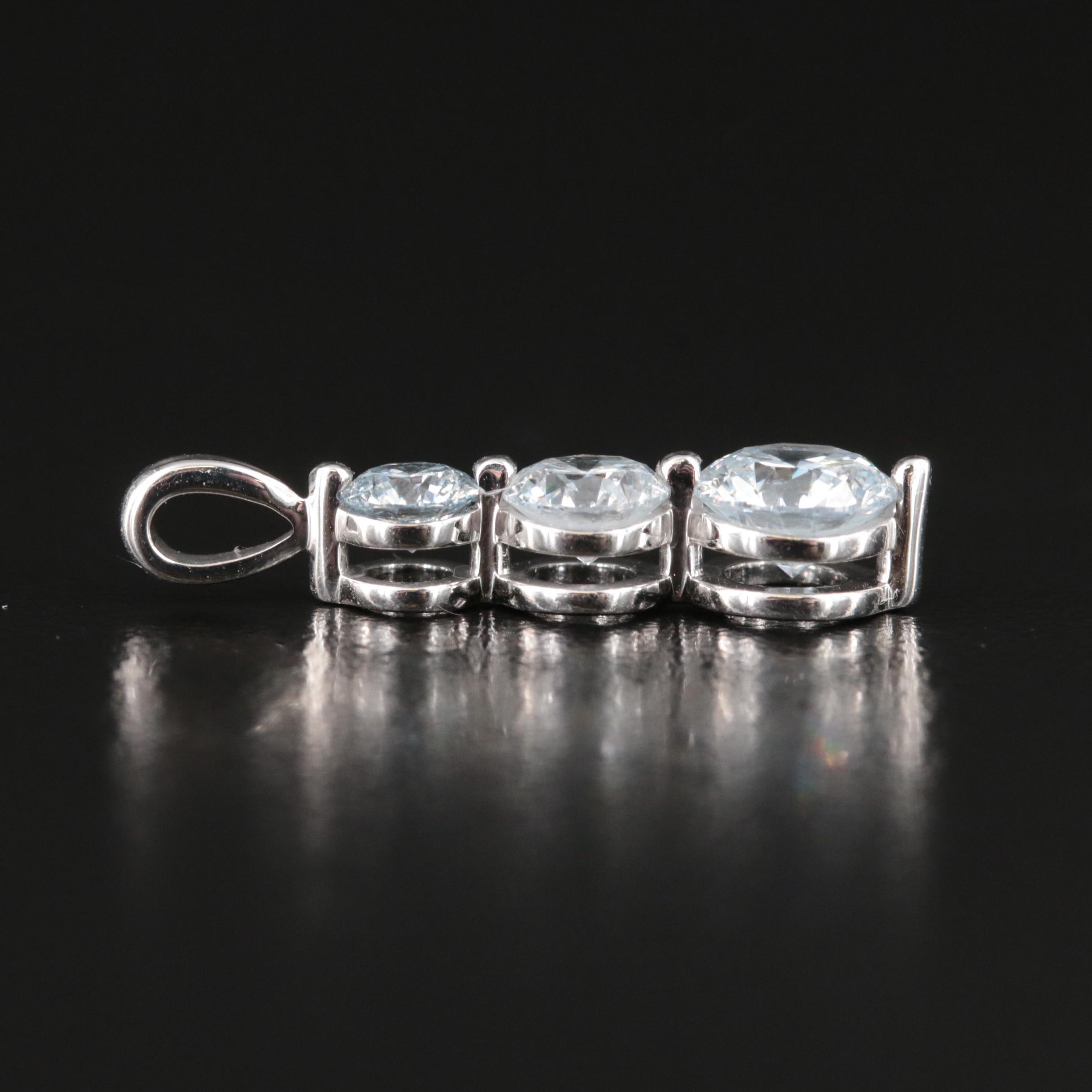 14K 1.50 CTW Lab Grown Diamond Graduated Pendant