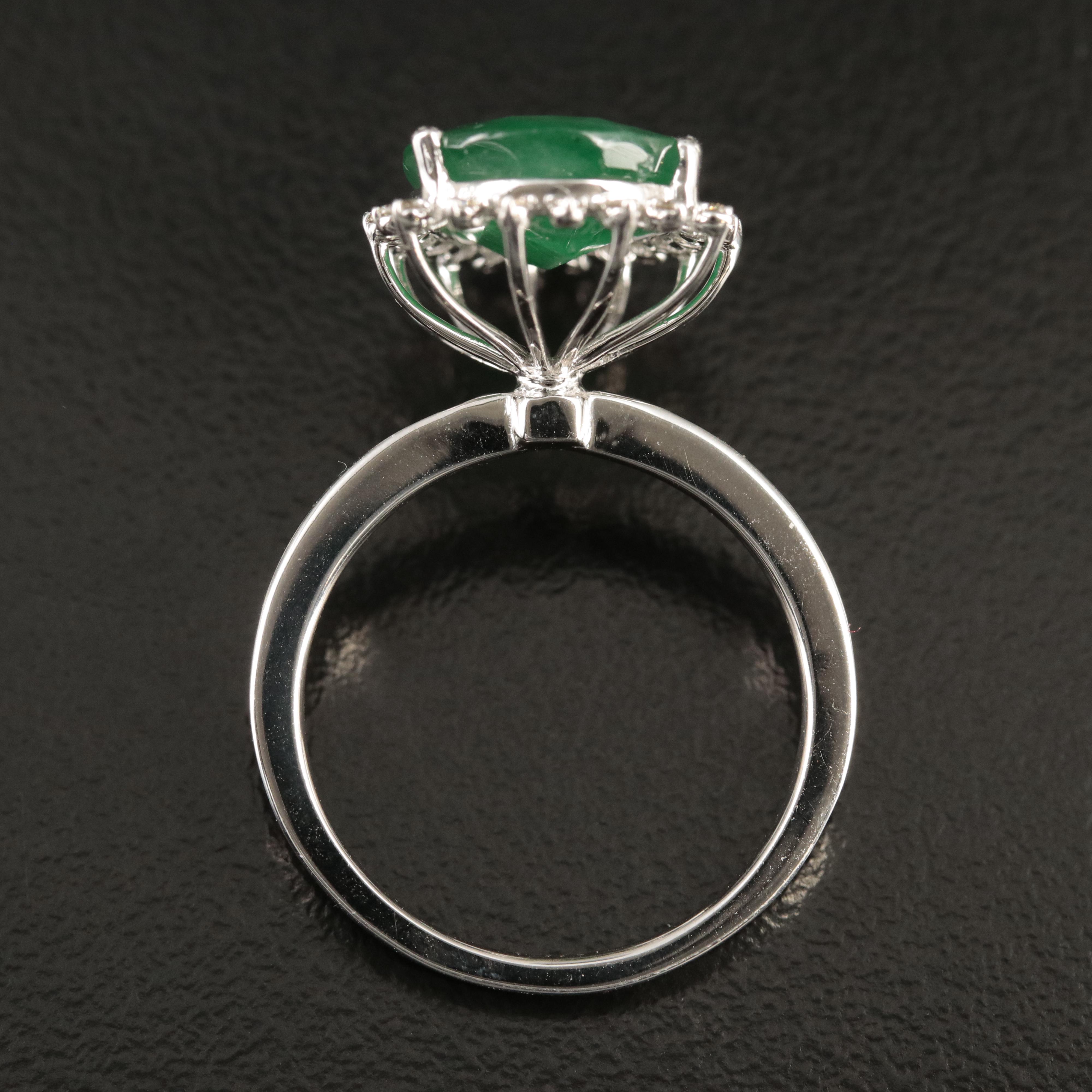 14K 3.53 CT Emerald and Diamond Ring
