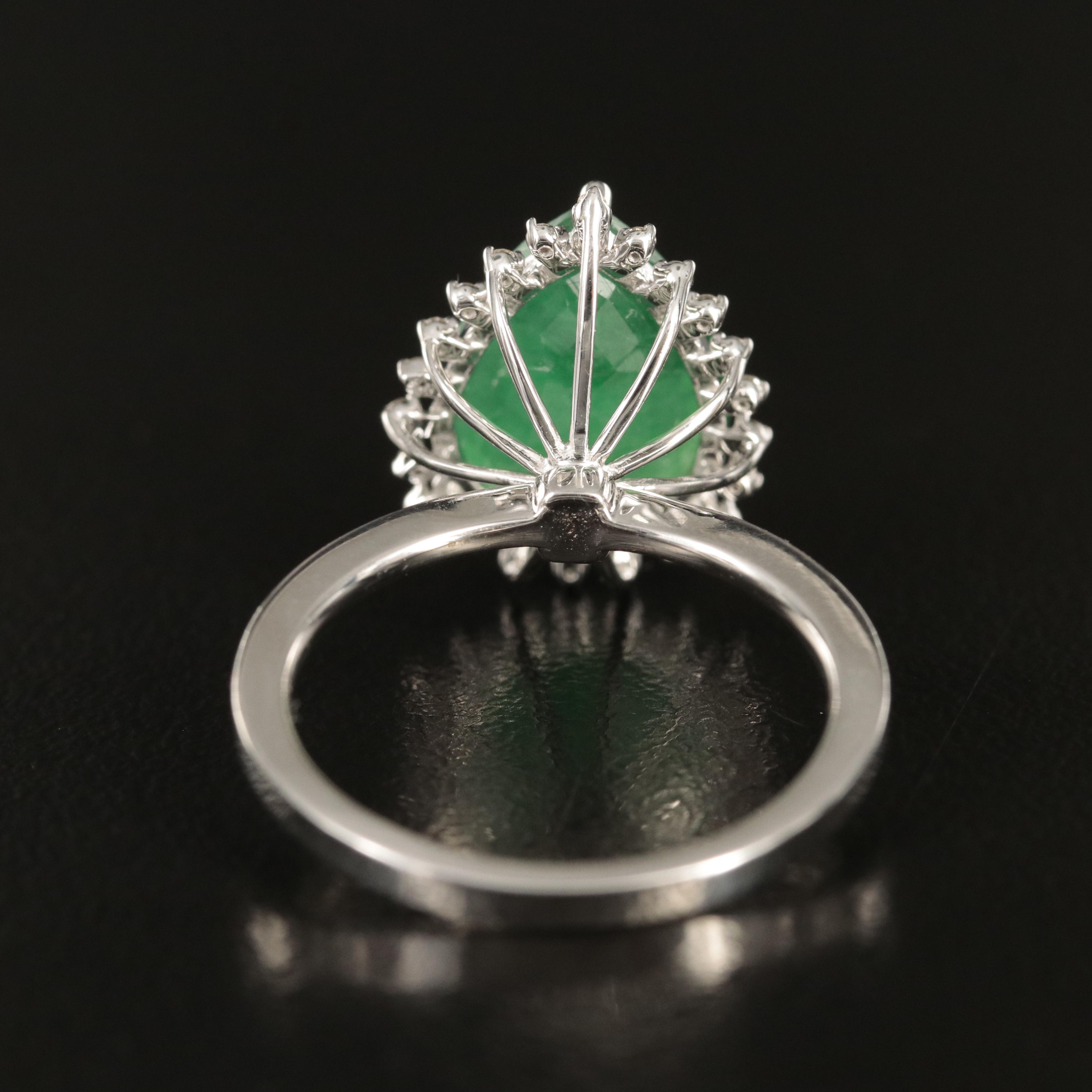 14K 3.53 CT Emerald and Diamond Ring