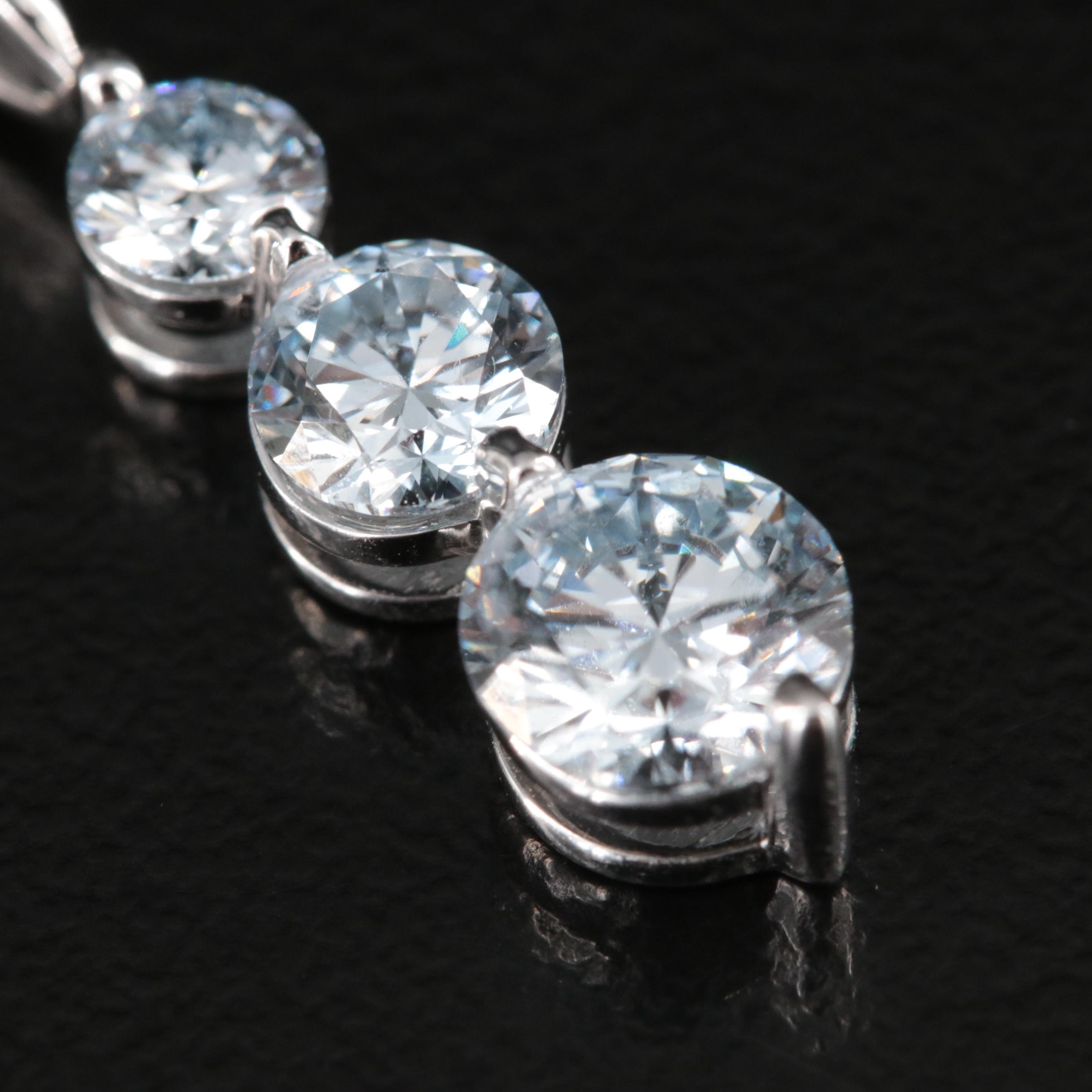 14K 1.50 CTW Lab Grown Diamond Graduated Three Stone Pendant