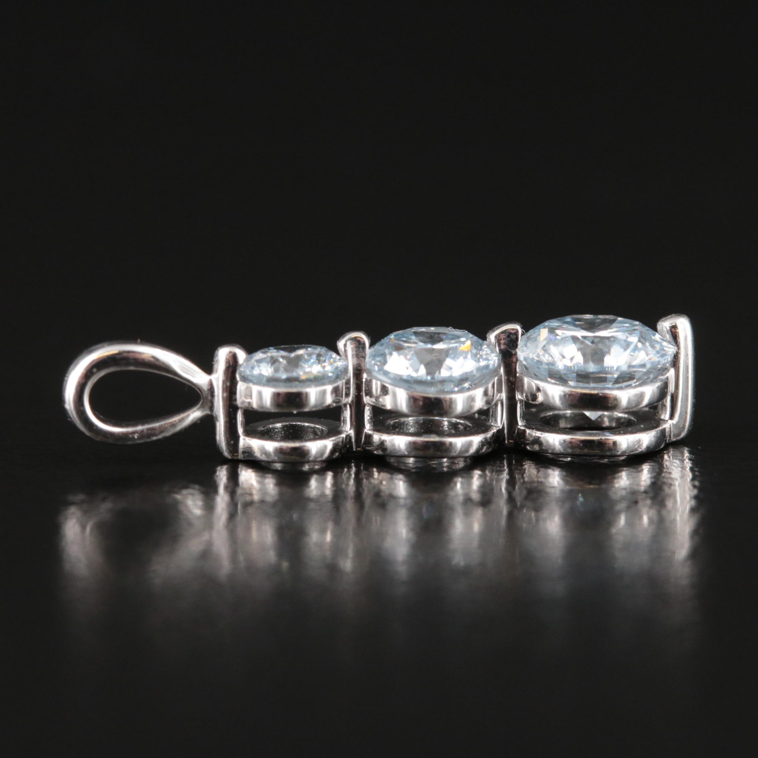 14K 1.50 CTW Lab Grown Diamond Graduated Three Stone Pendant