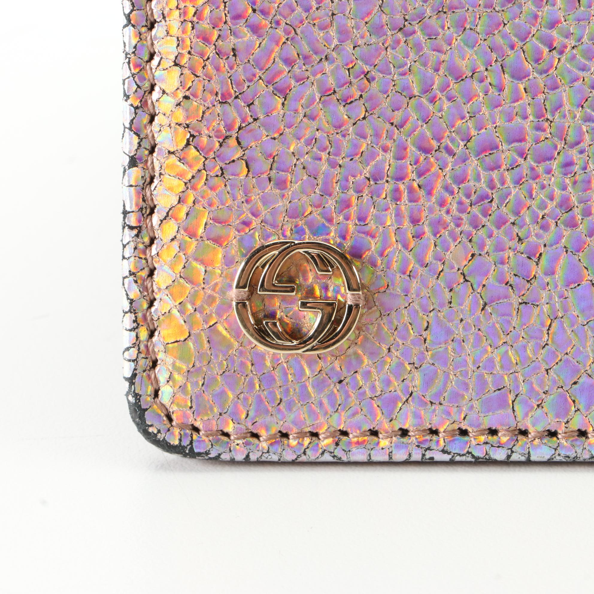 Gucci Broadway Clutch in Hologram Metallic Leather