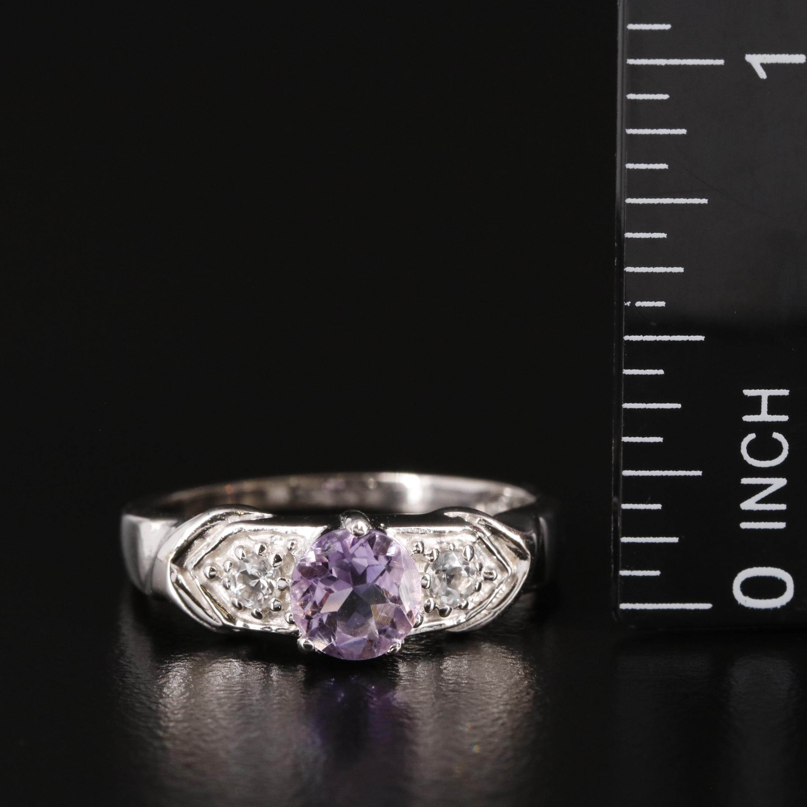 Sterling Amethyst and White Topaz Ring