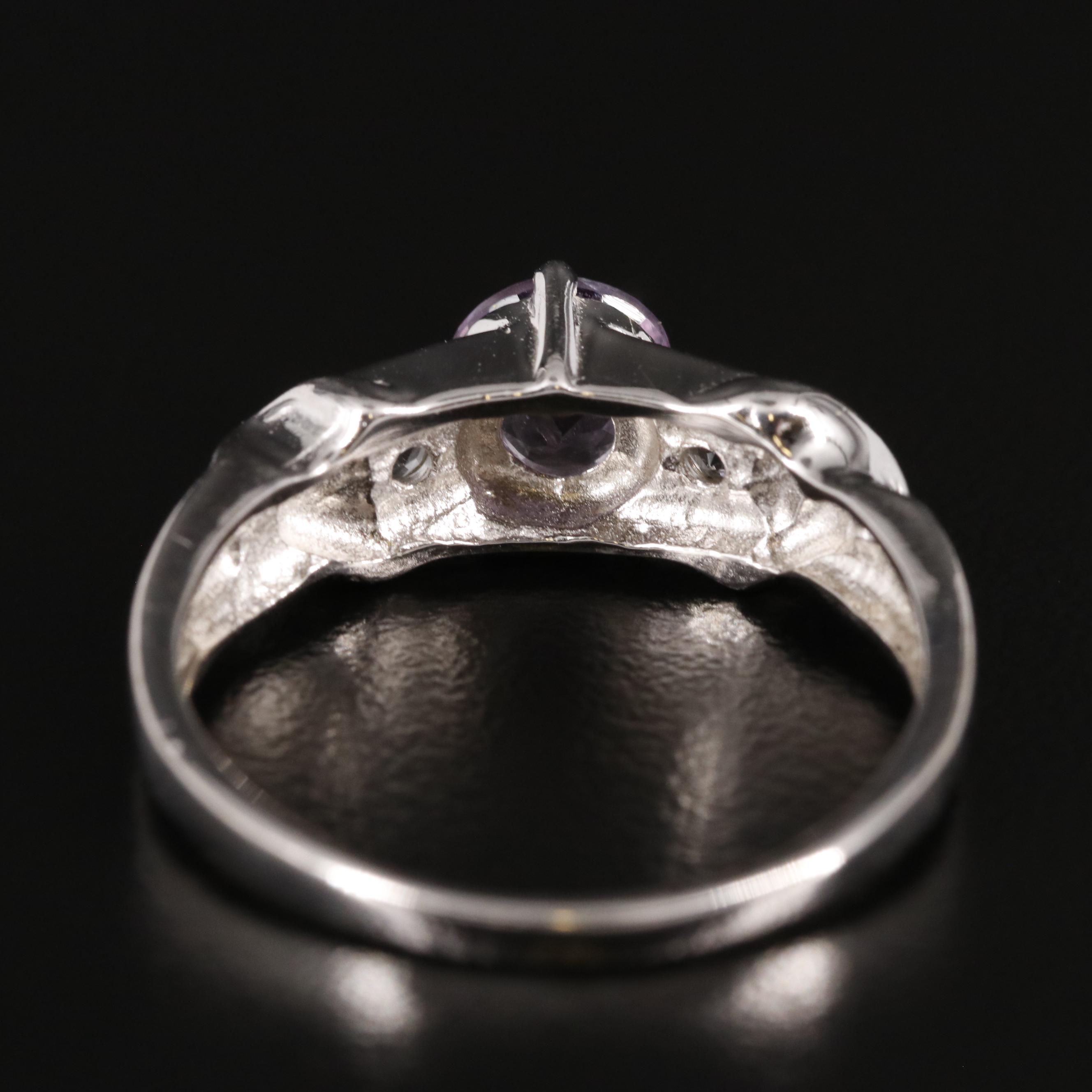 Sterling Amethyst and White Topaz Ring