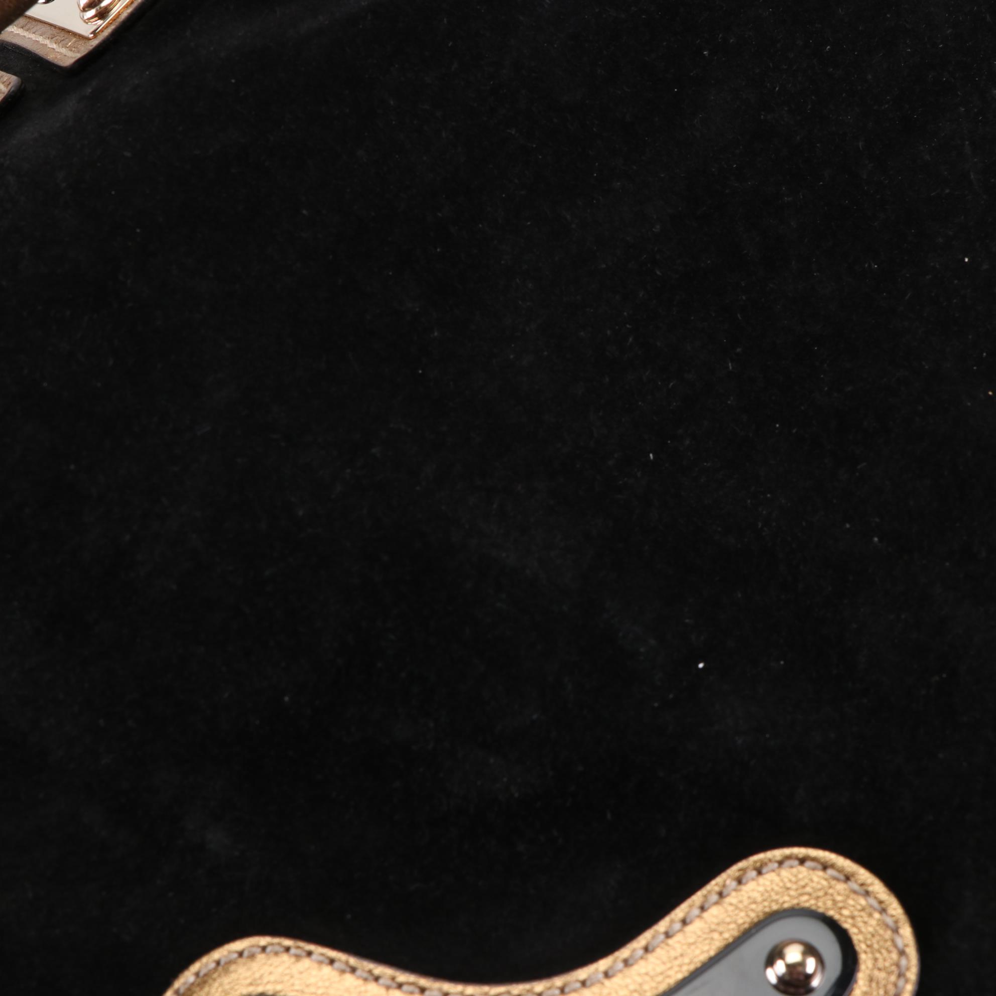 Gucci Studded Tote in Suede and Metallic Leather