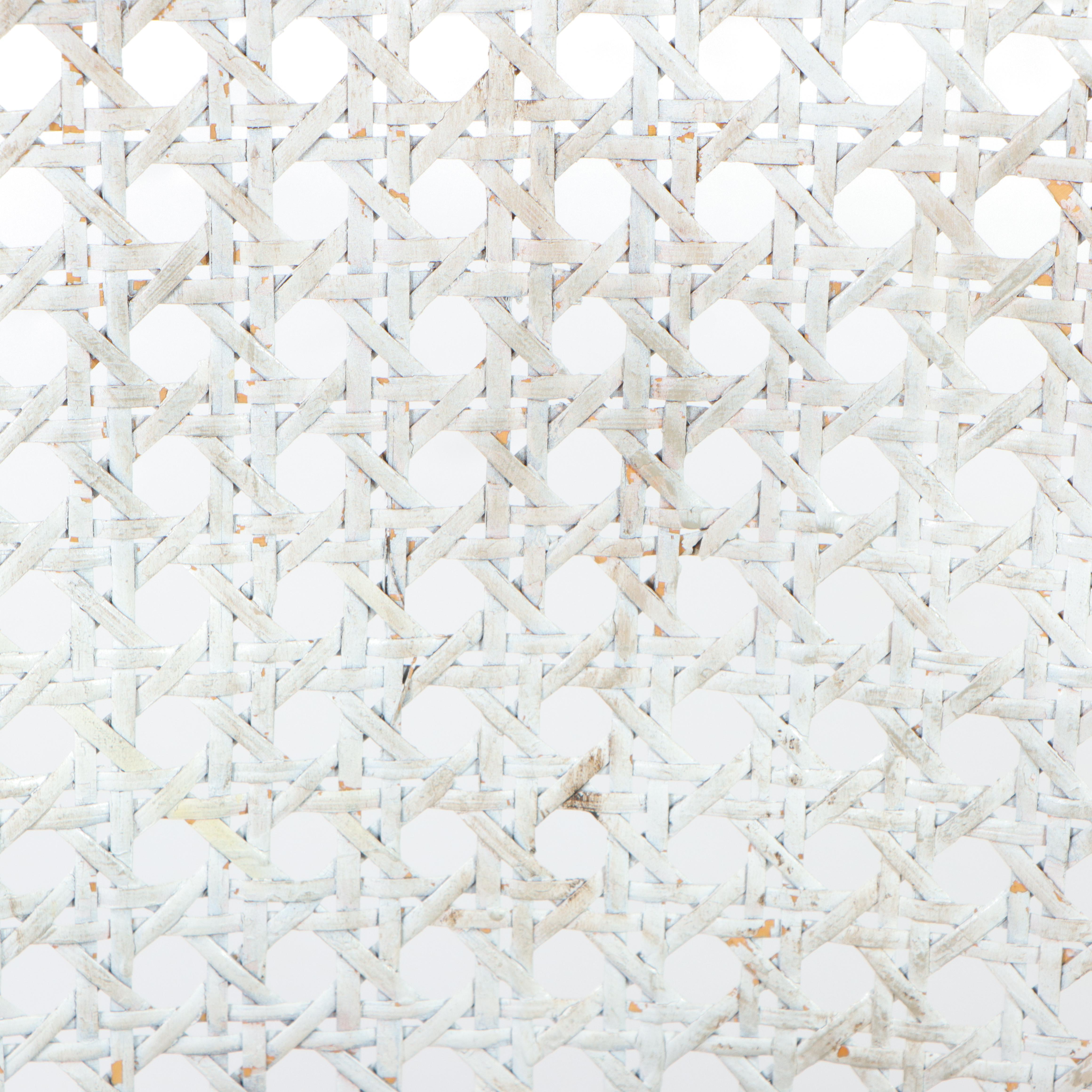 Pair of Gustavian Style White-Painted Wood and Caned Back Armchairs