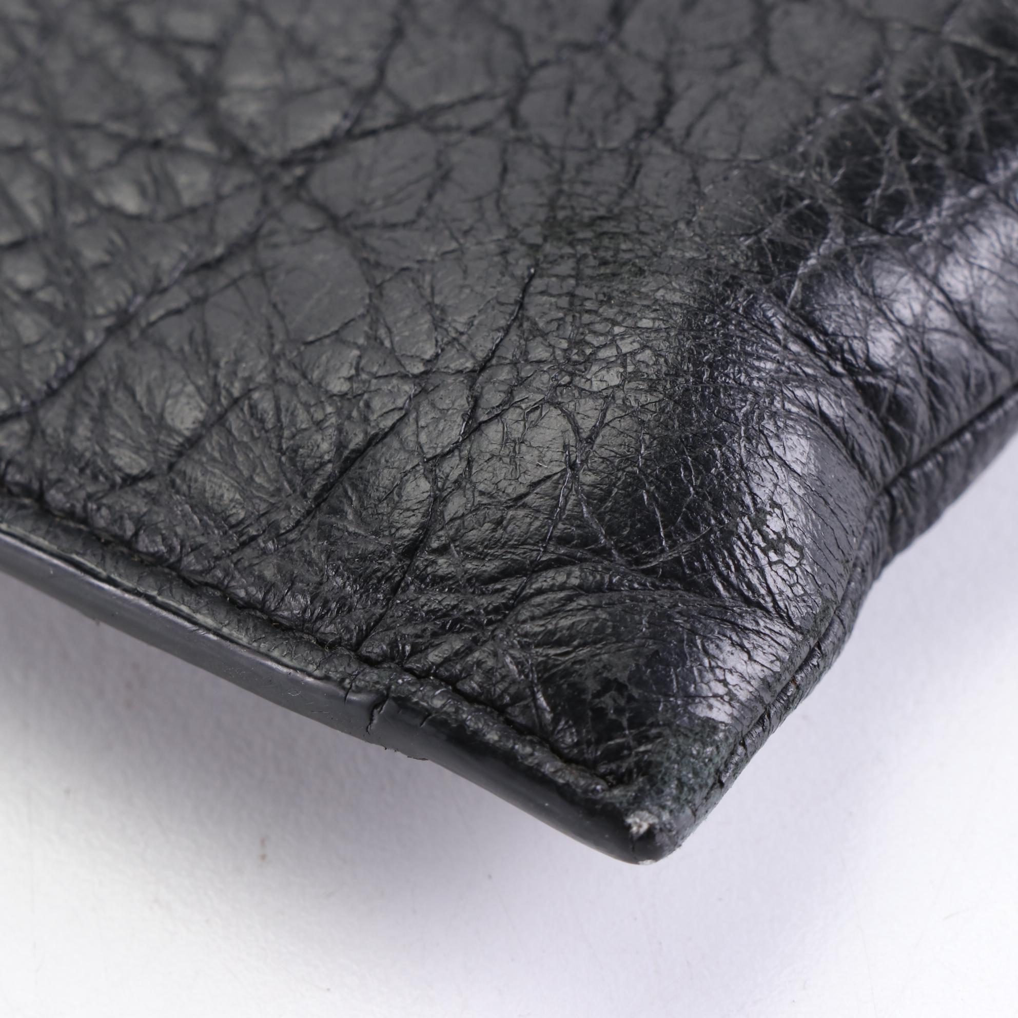 Saint Laurent Corner Zip Document Pouch in Embossed Leather