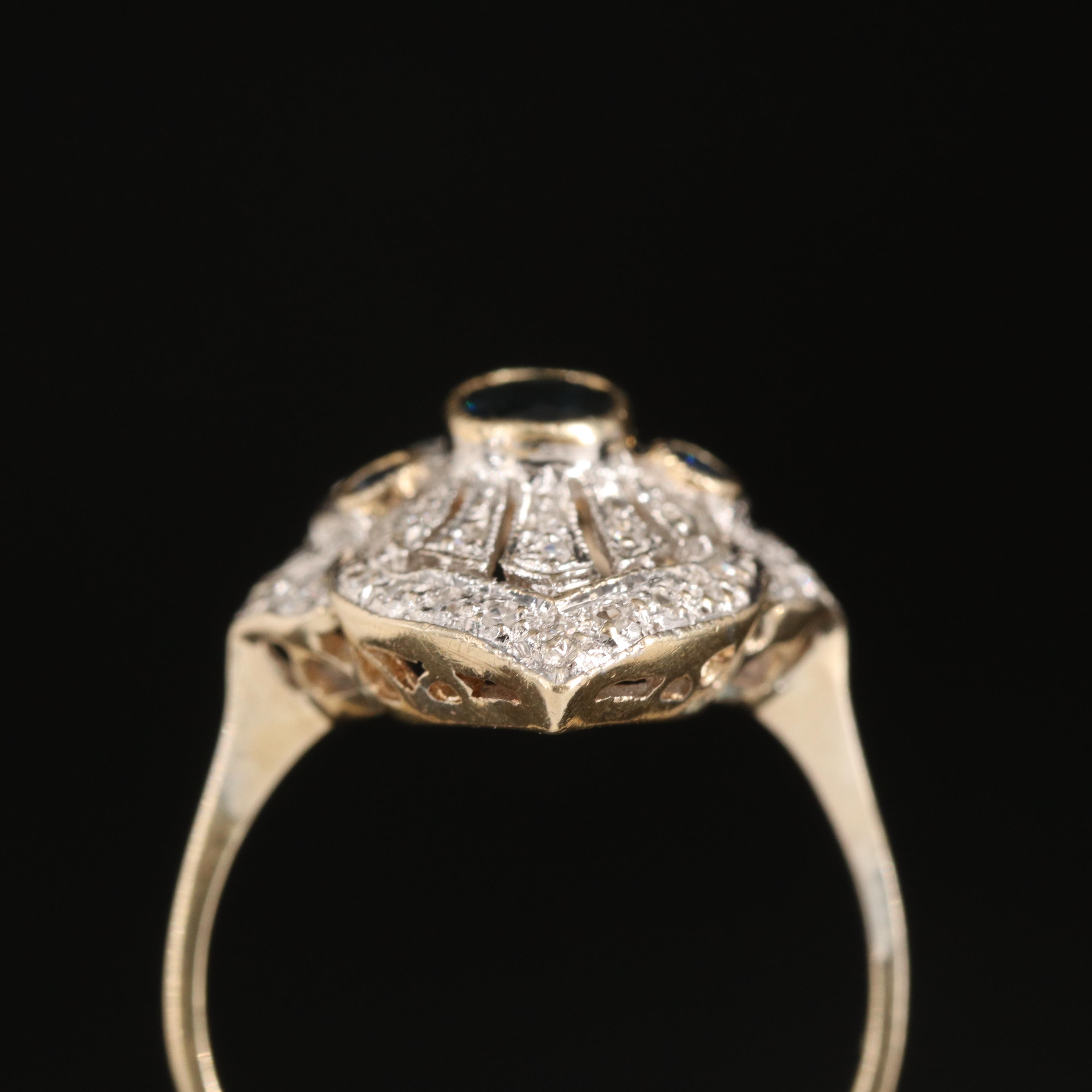 14K Sapphire and Diamond Ring