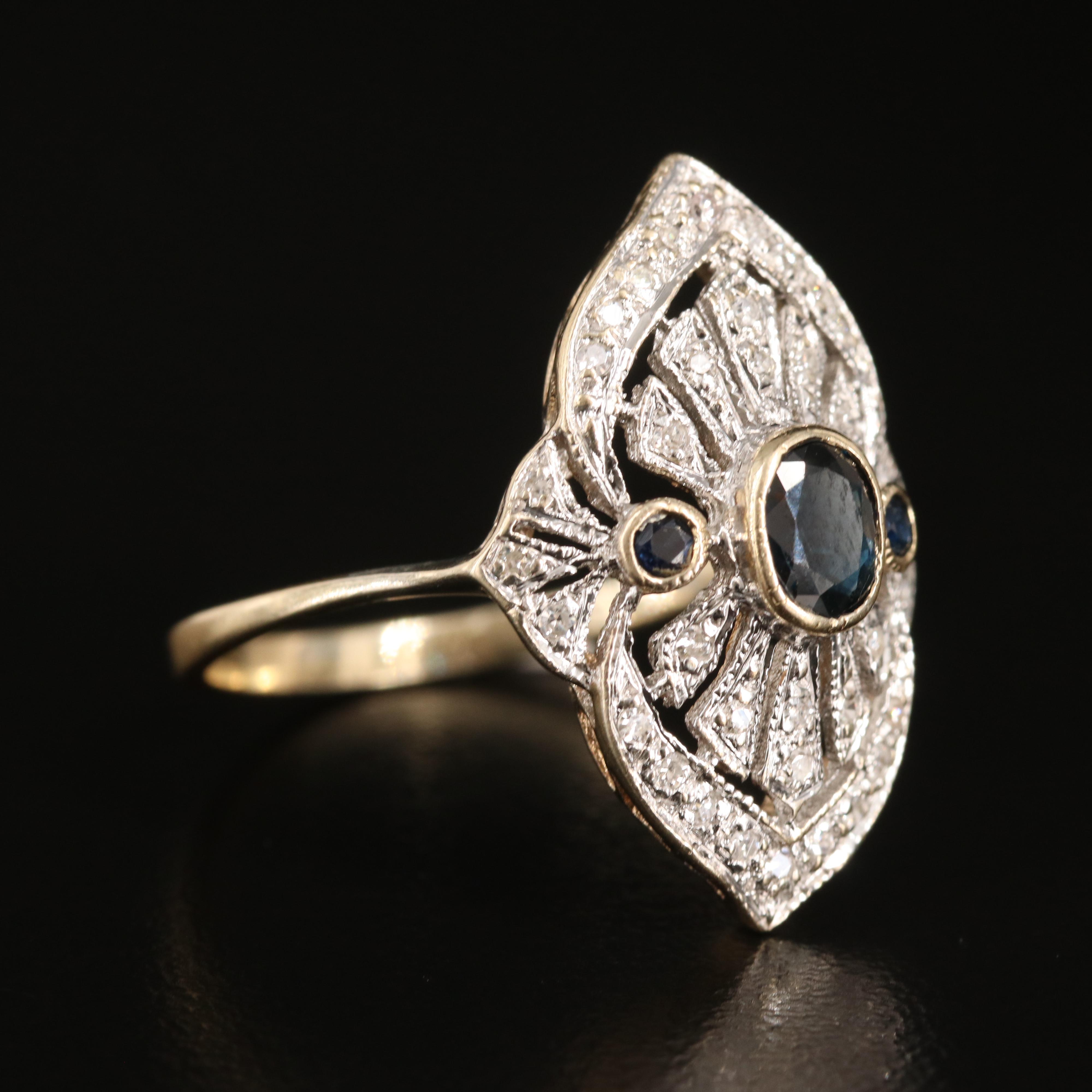 14K Sapphire and Diamond Ring