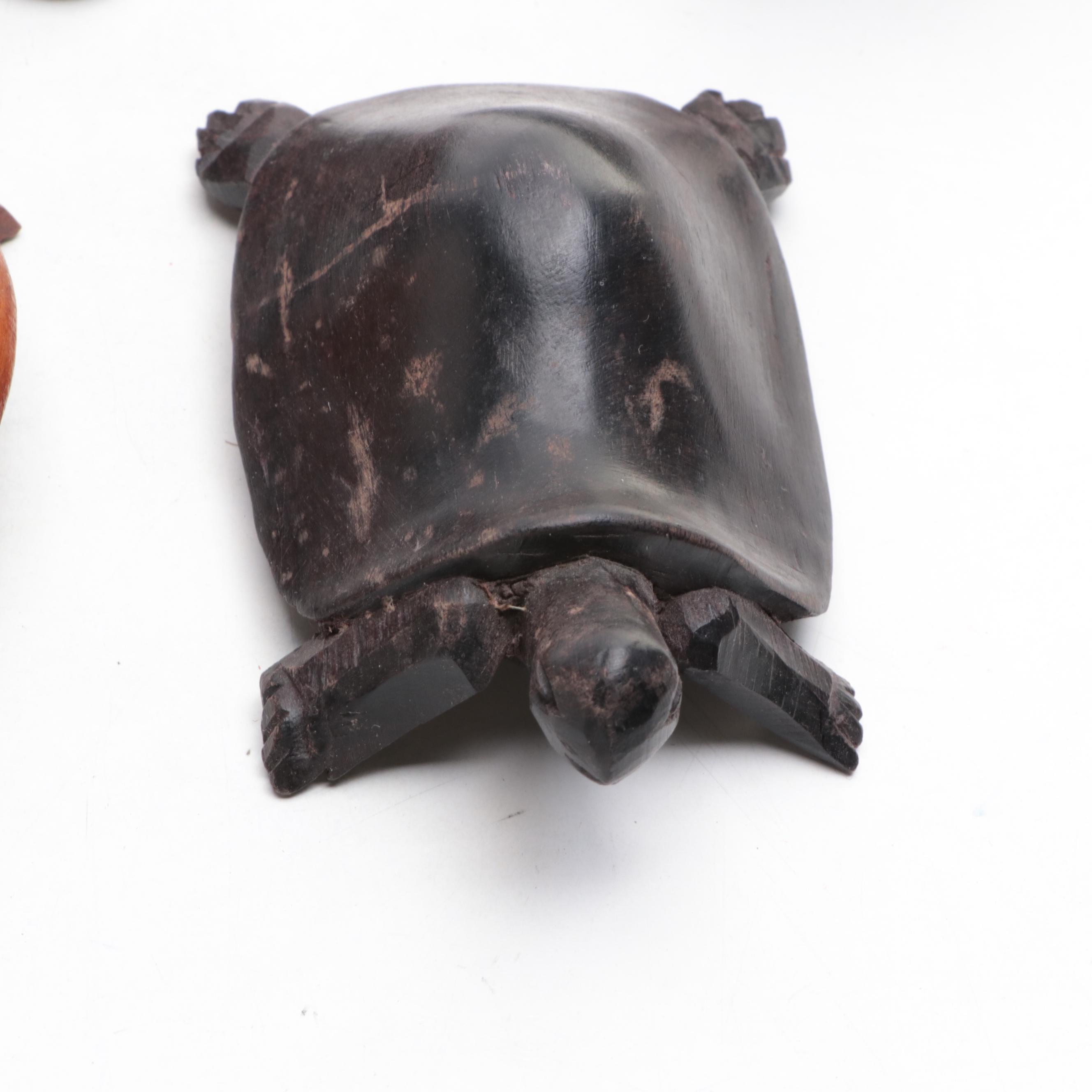 Turtle Figurine Collection Including Travel Souvenirs