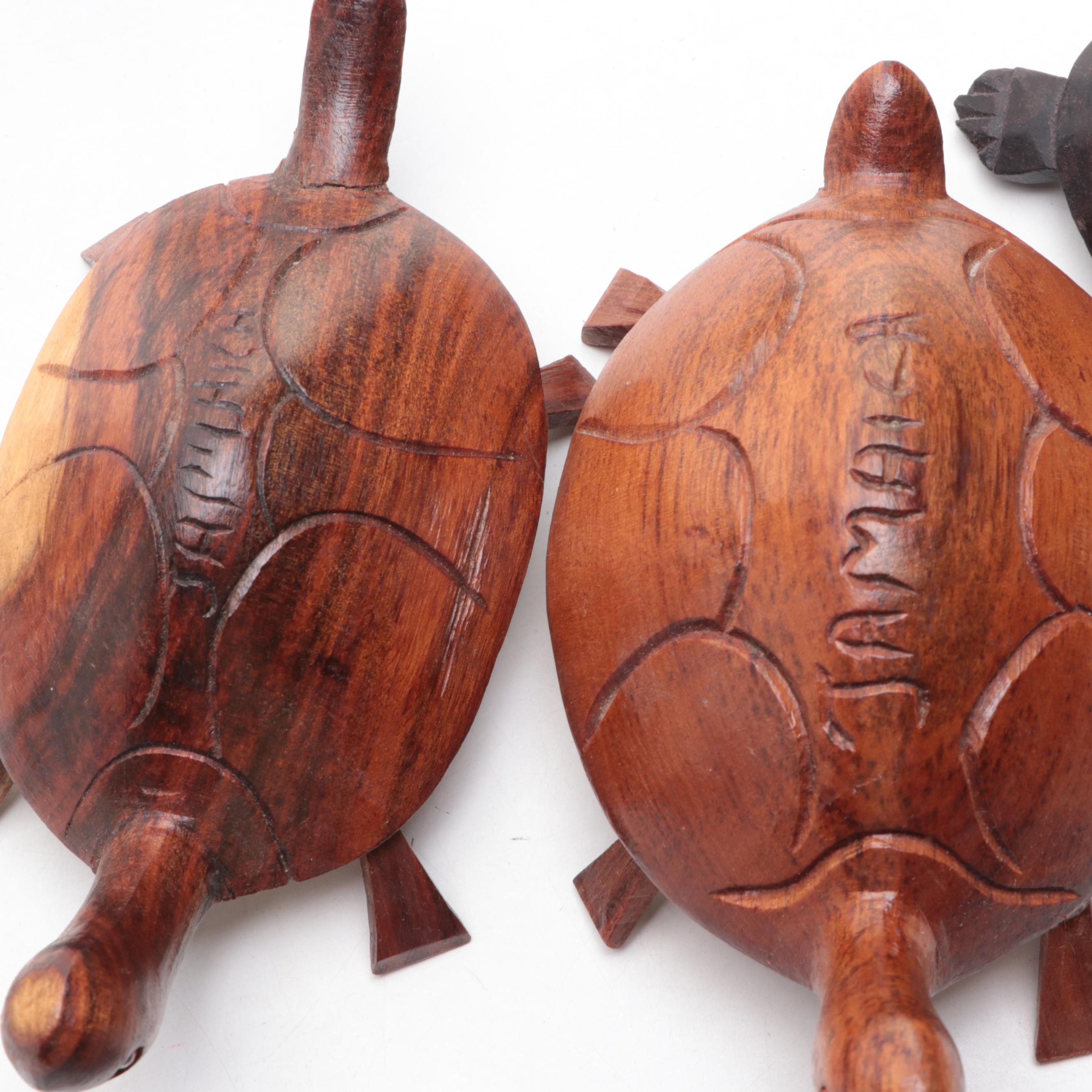 Turtle Figurine Collection Including Travel Souvenirs