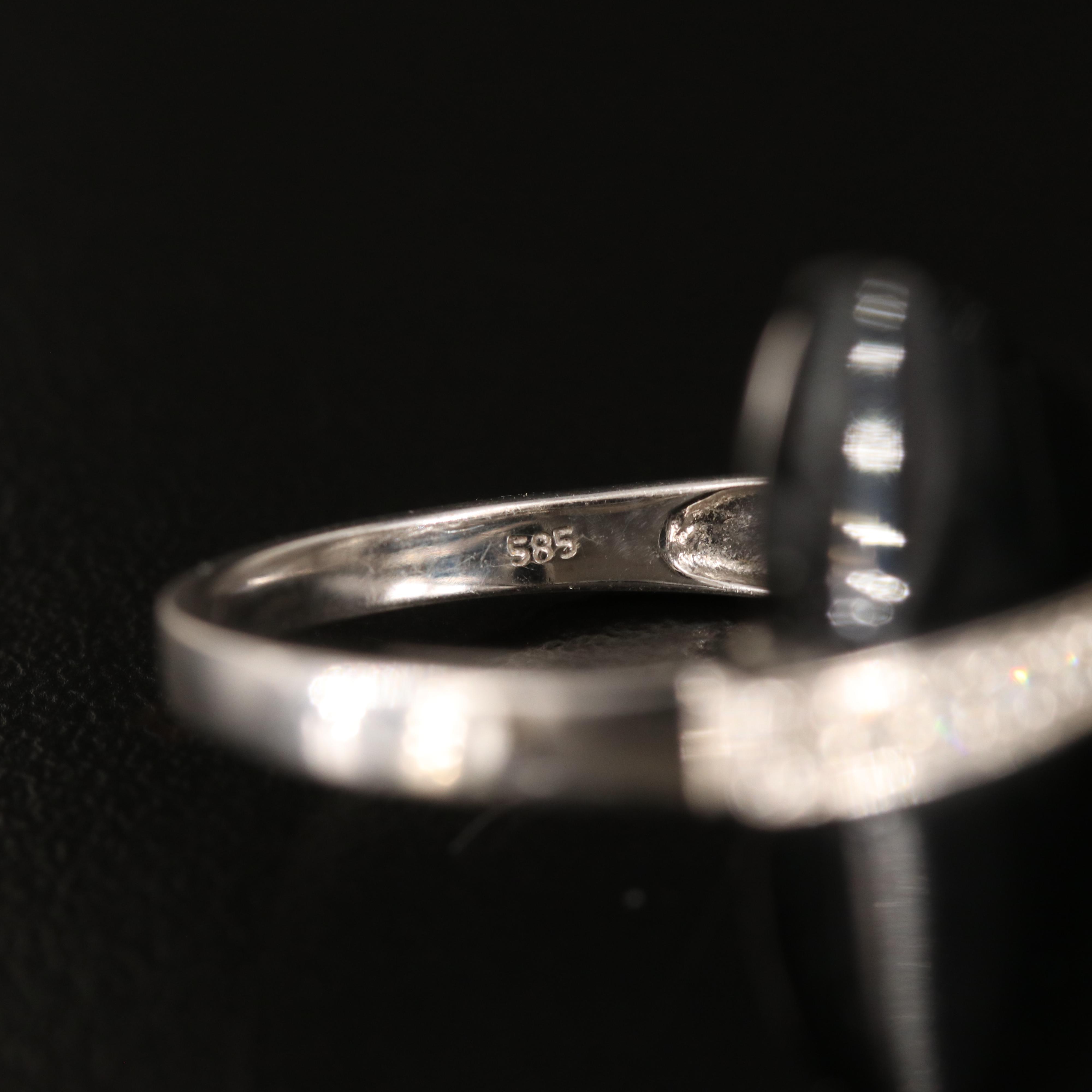 14K Black Onyx and Diamond Ring