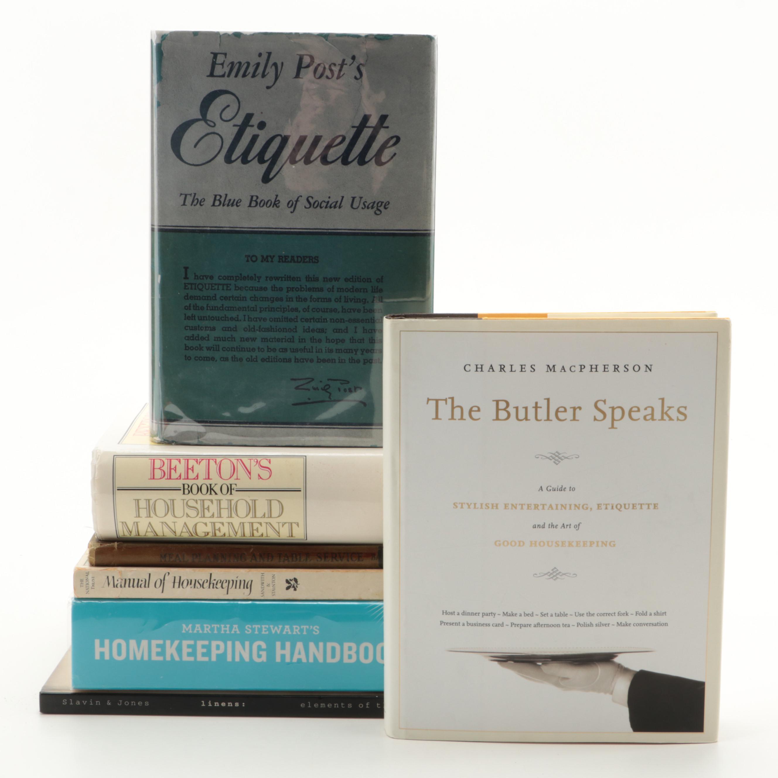 1947 "Emily Post's Etiquette" and More Household Management and Etiquette Books