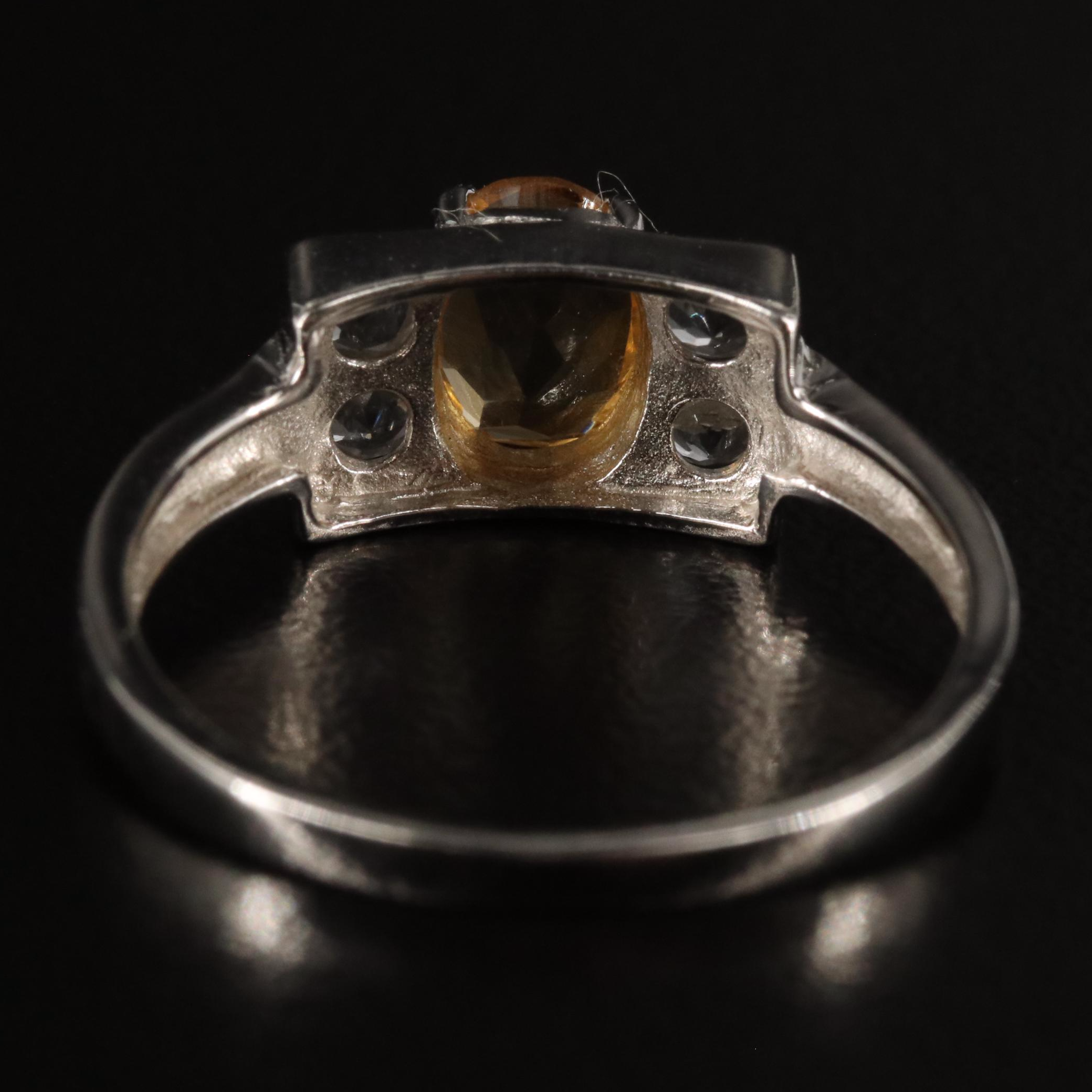 Sterling, Citrine and White Topaz Ring