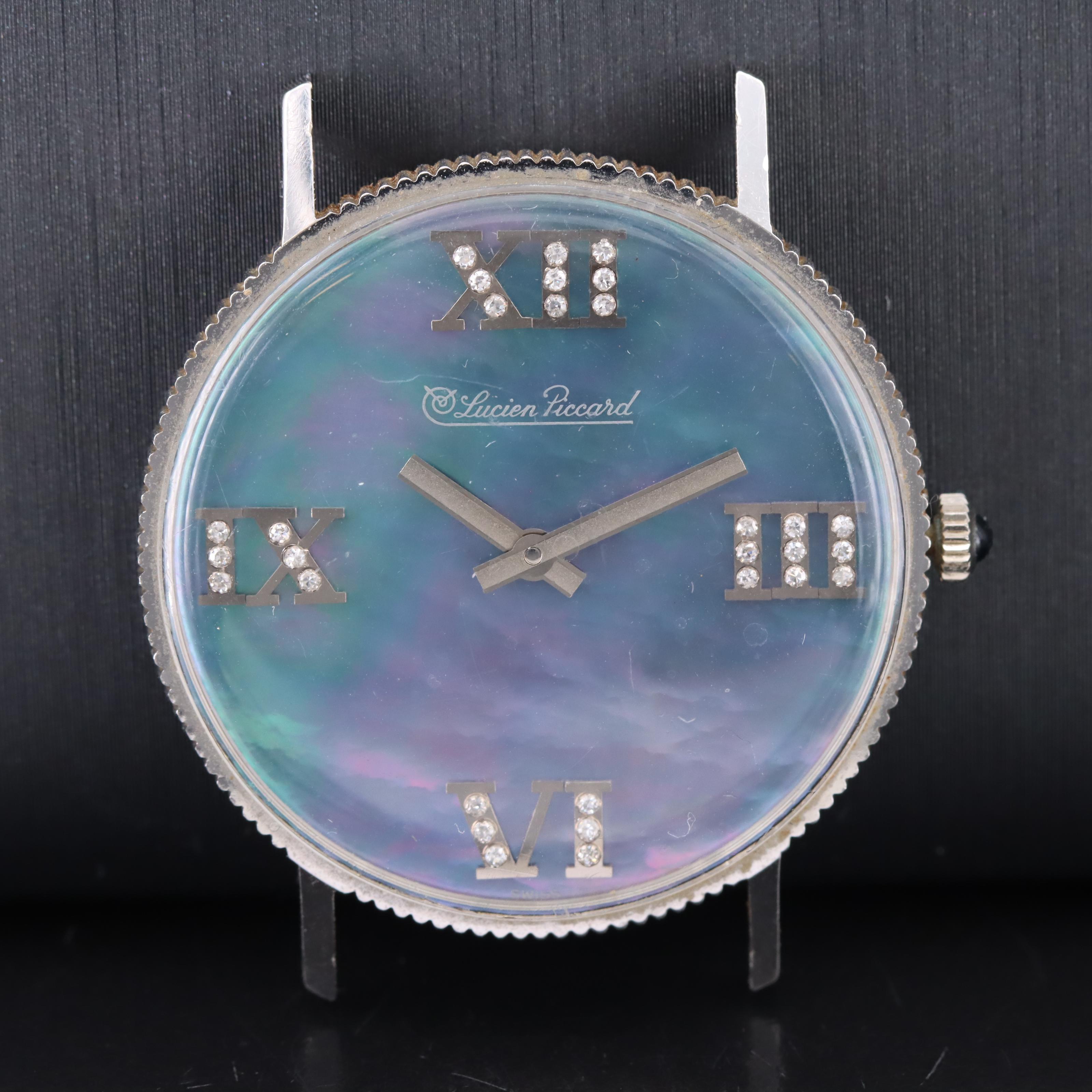 14K Diamond and Mother-of-Pearl Lucien Piccard Stem Wind Watch