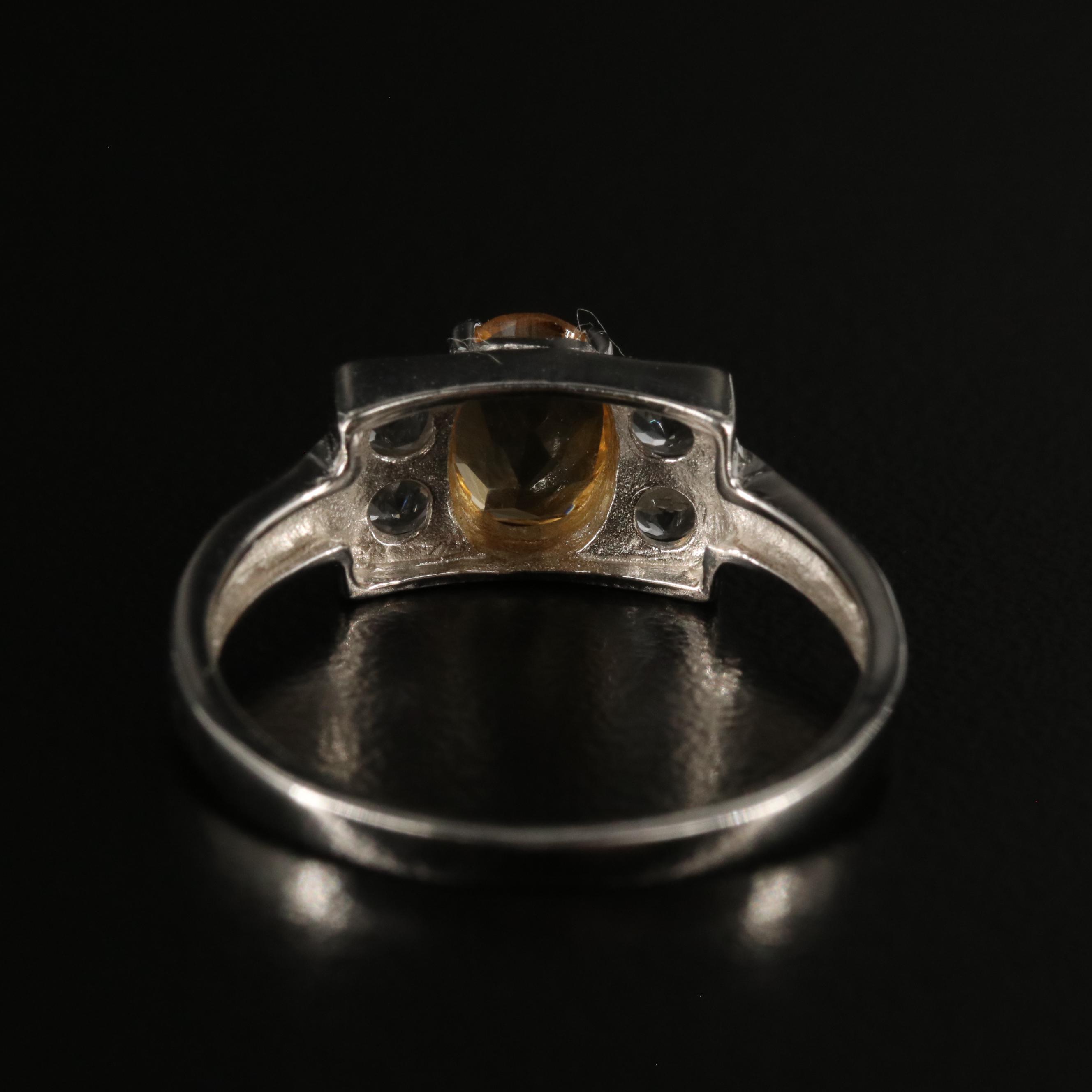 Sterling, Citrine and White Topaz Ring