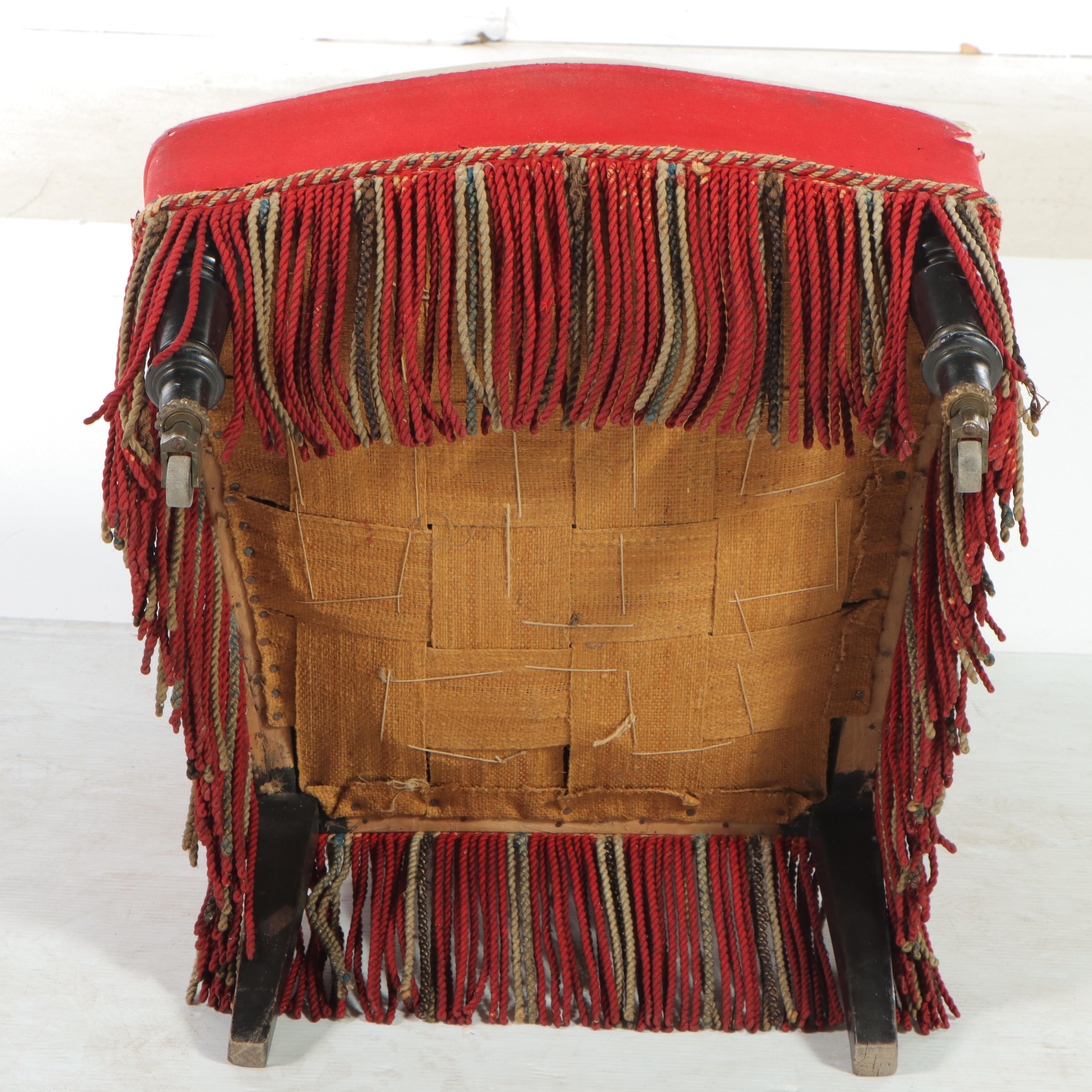 Napoleon III Ebonized Beech Low Chair, Mid to Late 19th Century