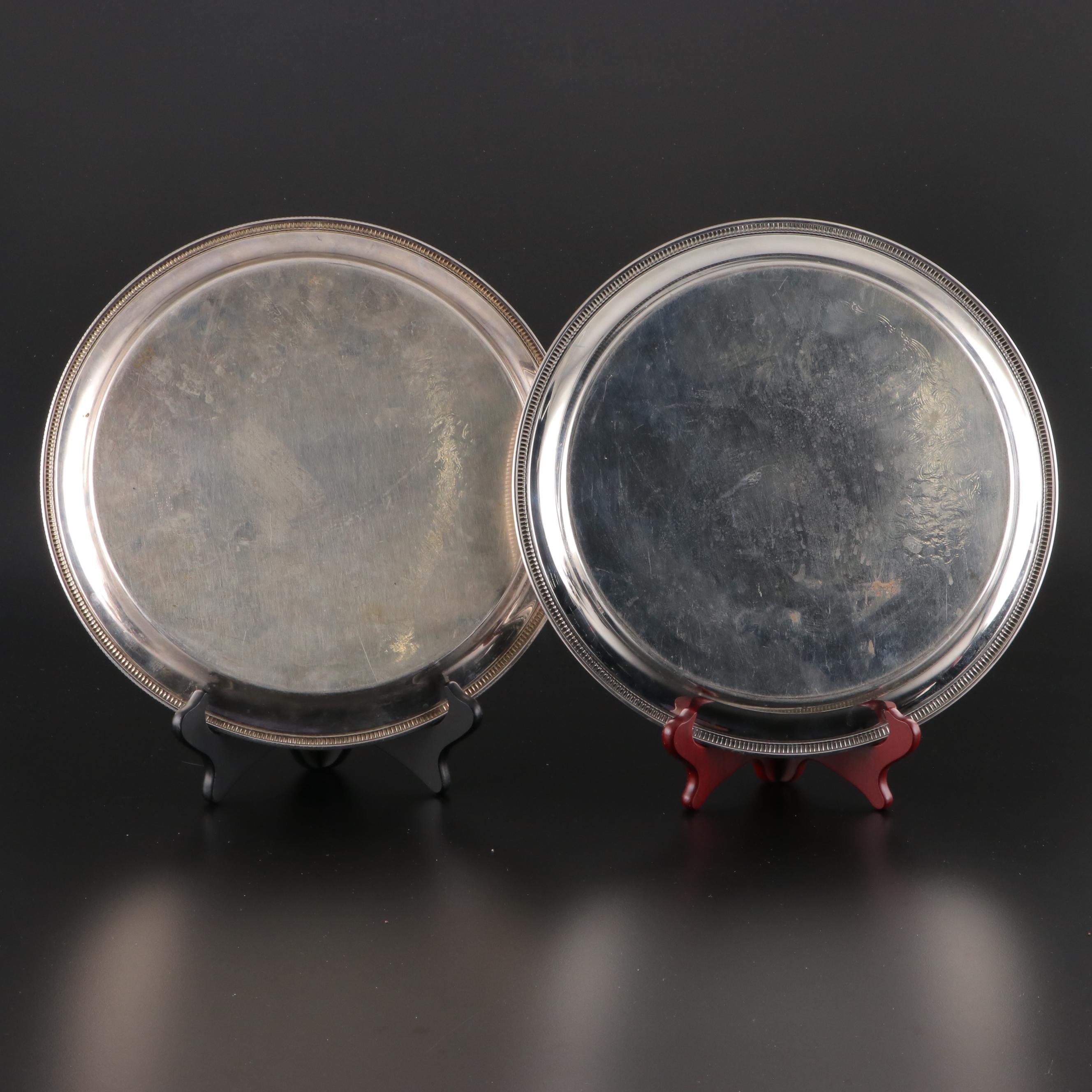 Homan Mfg. Co. and Other Silver Plate Trays and Table Accessories