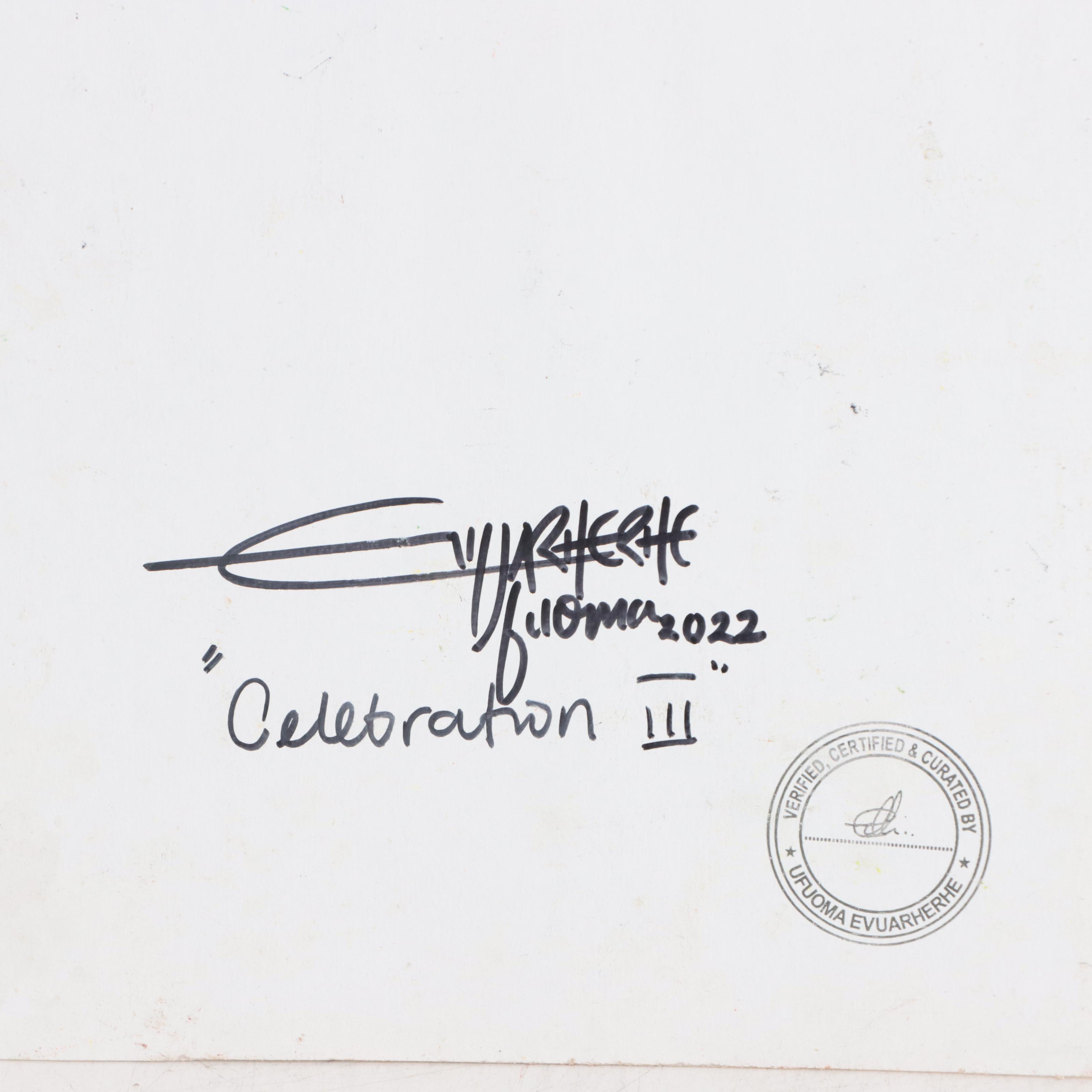 Ufuoma Evuarherhe Acrylic Painting "Celebration III," 2022