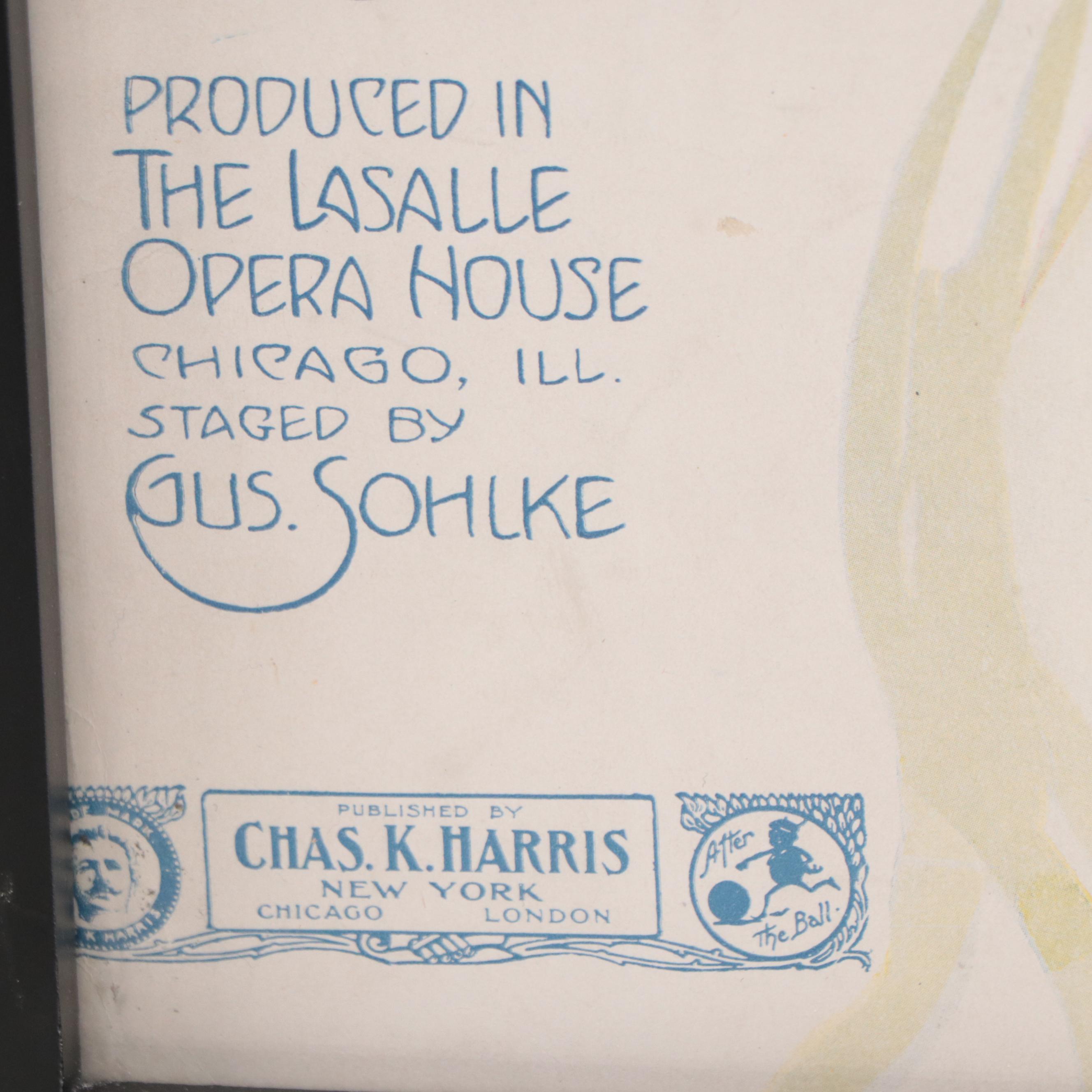 Letterpress Halftone Opera Advertisement "The Sweetest Girl in Paris"