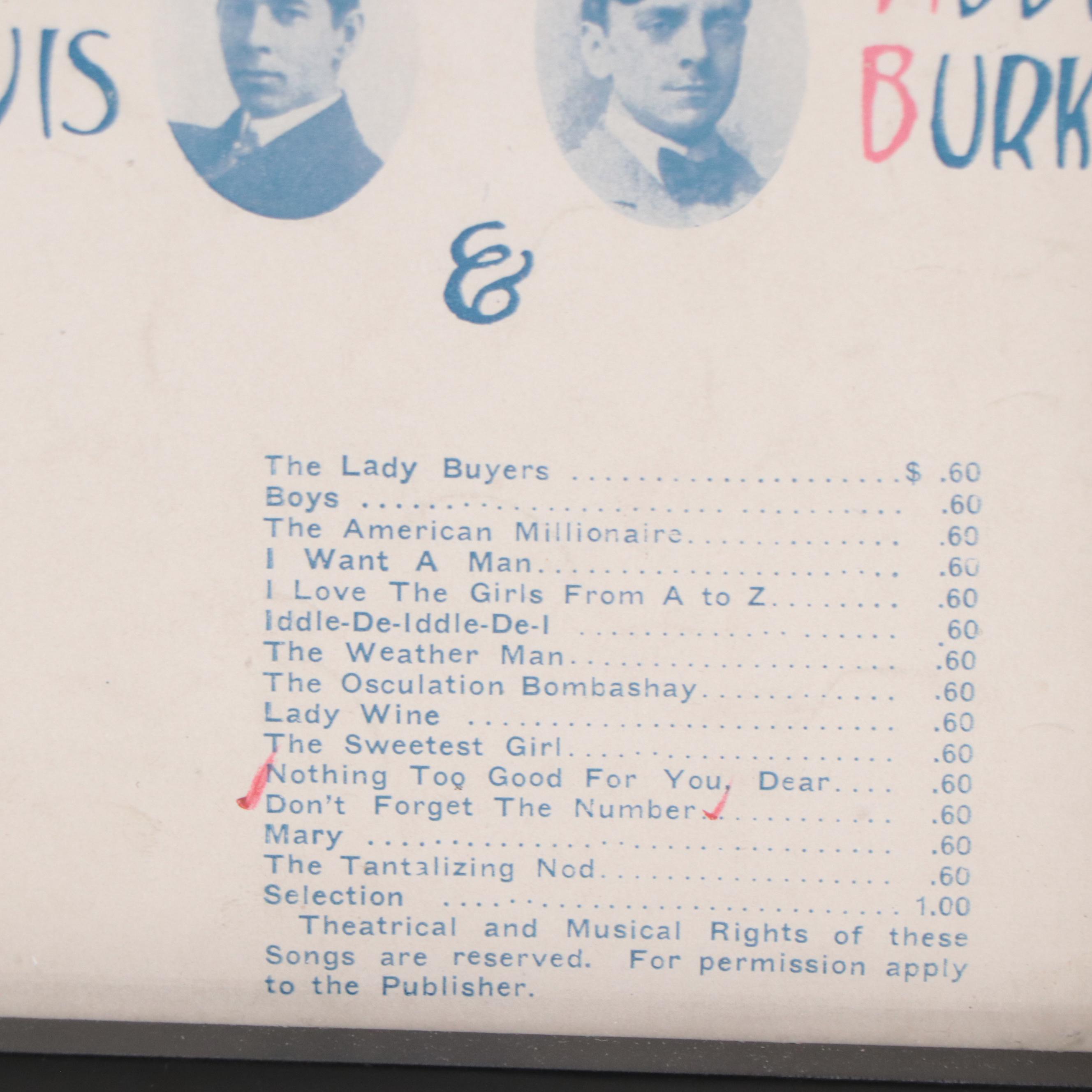 Letterpress Halftone Opera Advertisement "The Sweetest Girl in Paris"