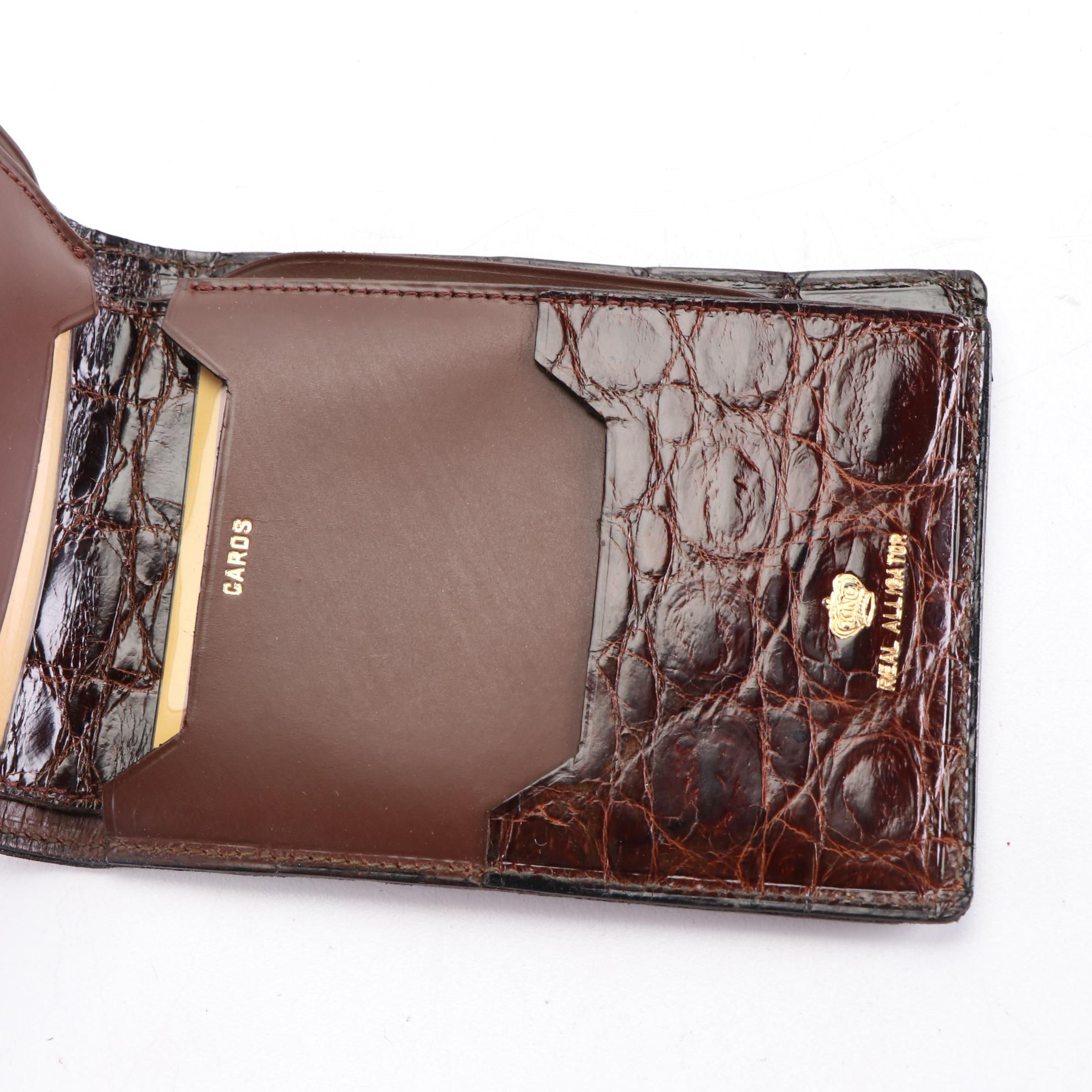King Alligator and Leather Bifold Wallet