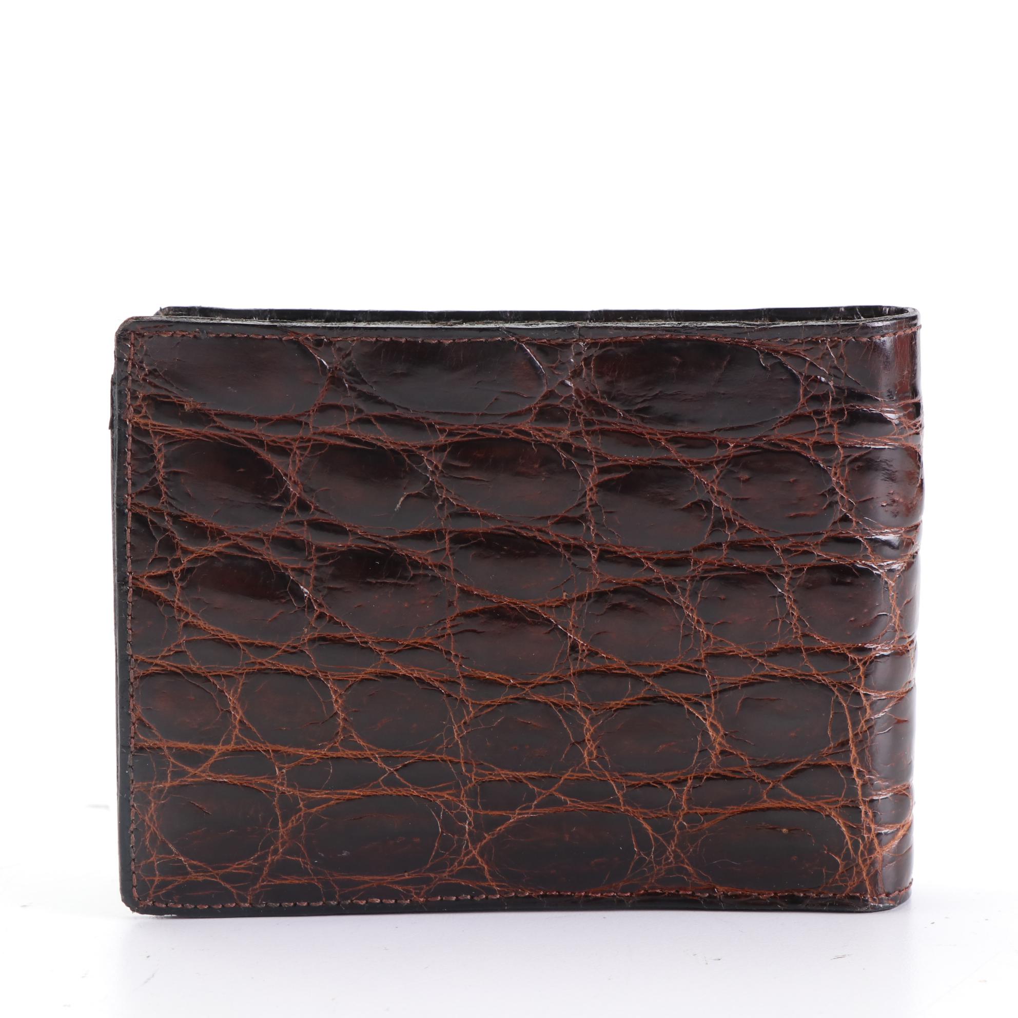 King Alligator and Leather Bifold Wallet