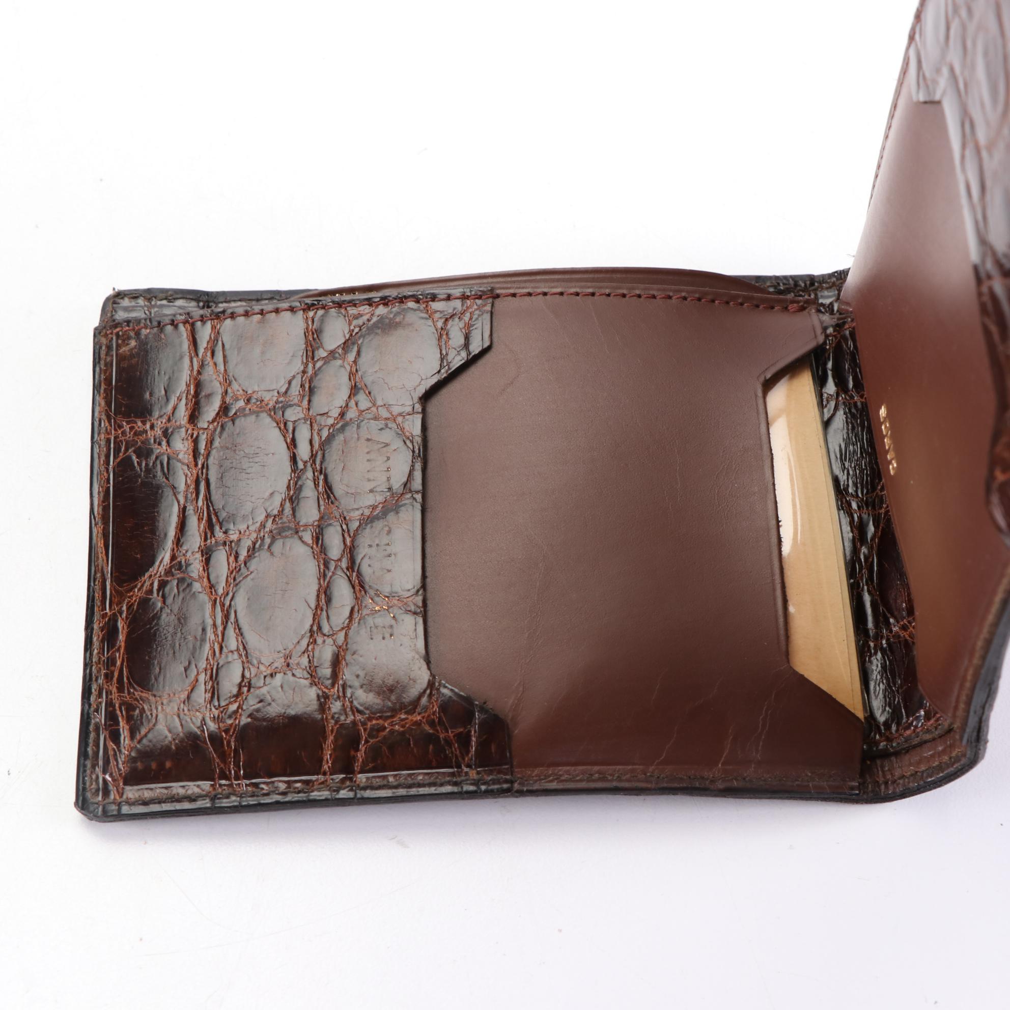 King Alligator and Leather Bifold Wallet