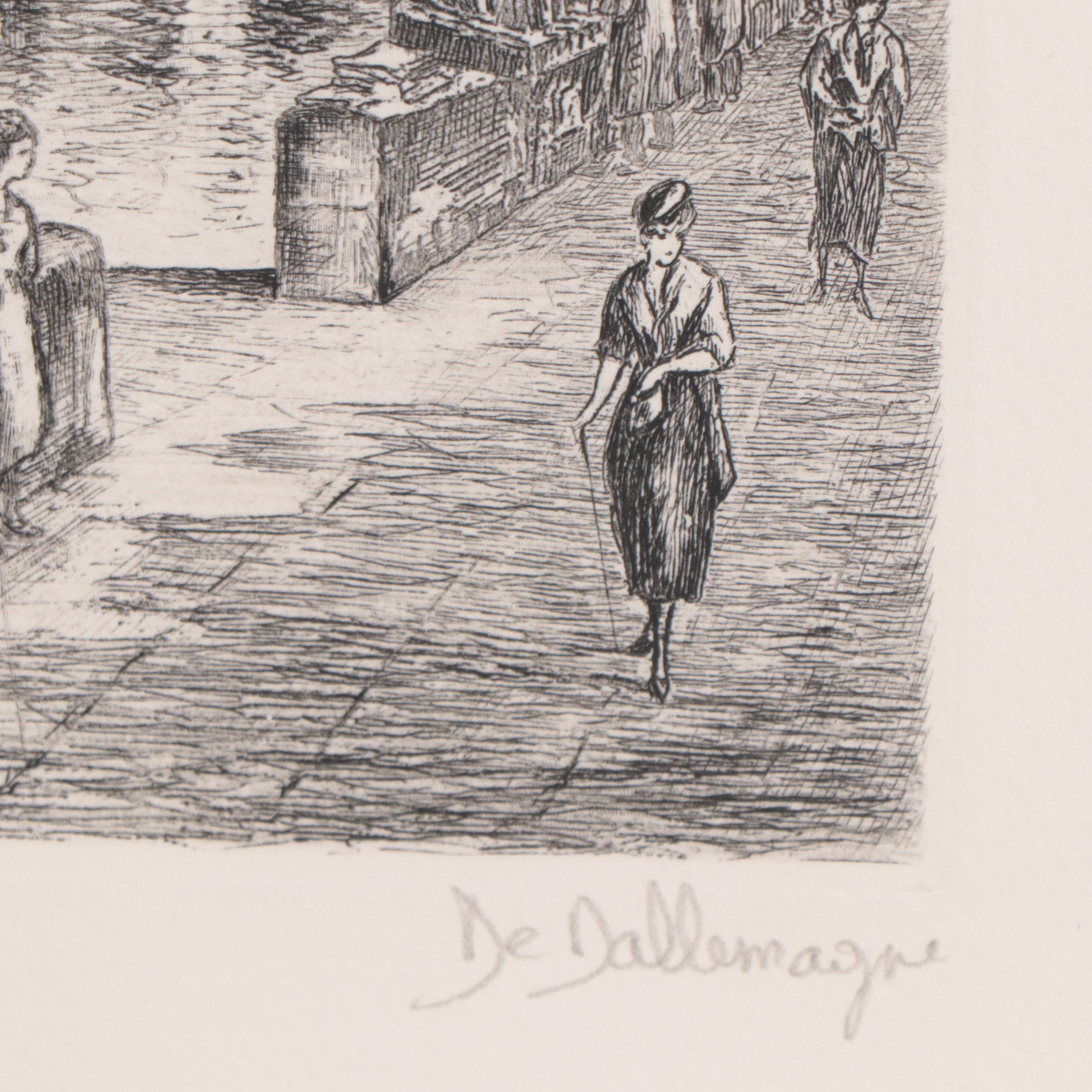 Paris Cityscape Etching After Aimé Edmond Dallemagne