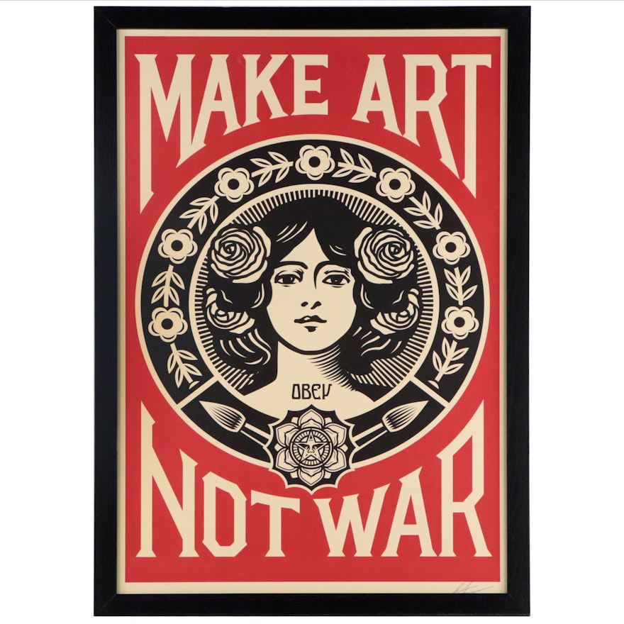 Shepard Fairey Offset Poster "Make Art Not War"