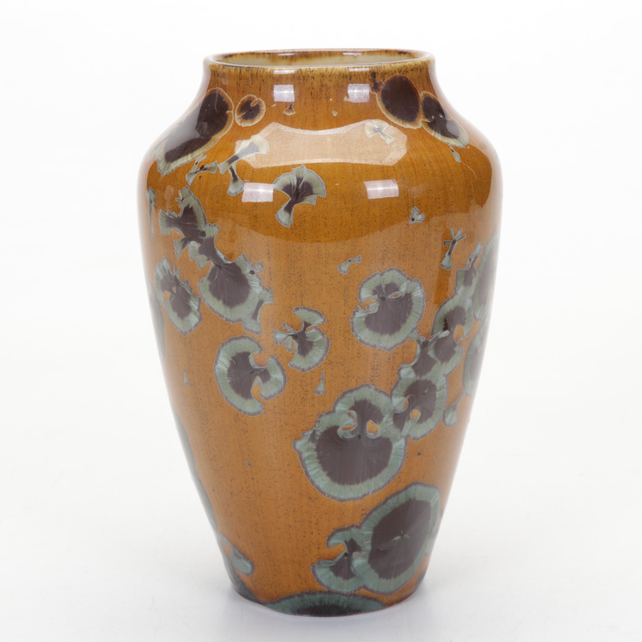 Jerry Davis Crystalline Glaze Porcelain Vase with Evelyn LaMers Stoneware Box