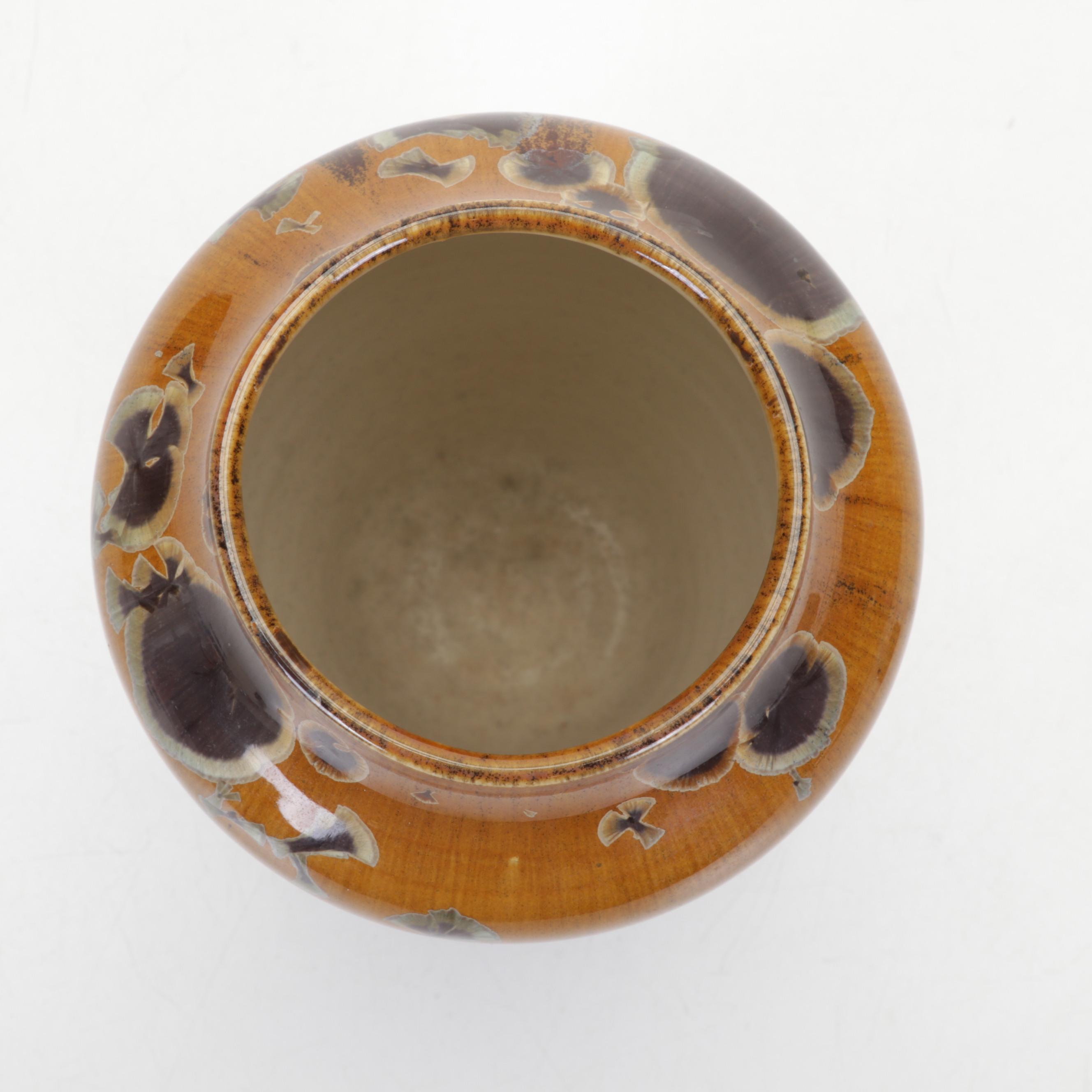 Jerry Davis Crystalline Glaze Porcelain Vase with Evelyn LaMers Stoneware Box