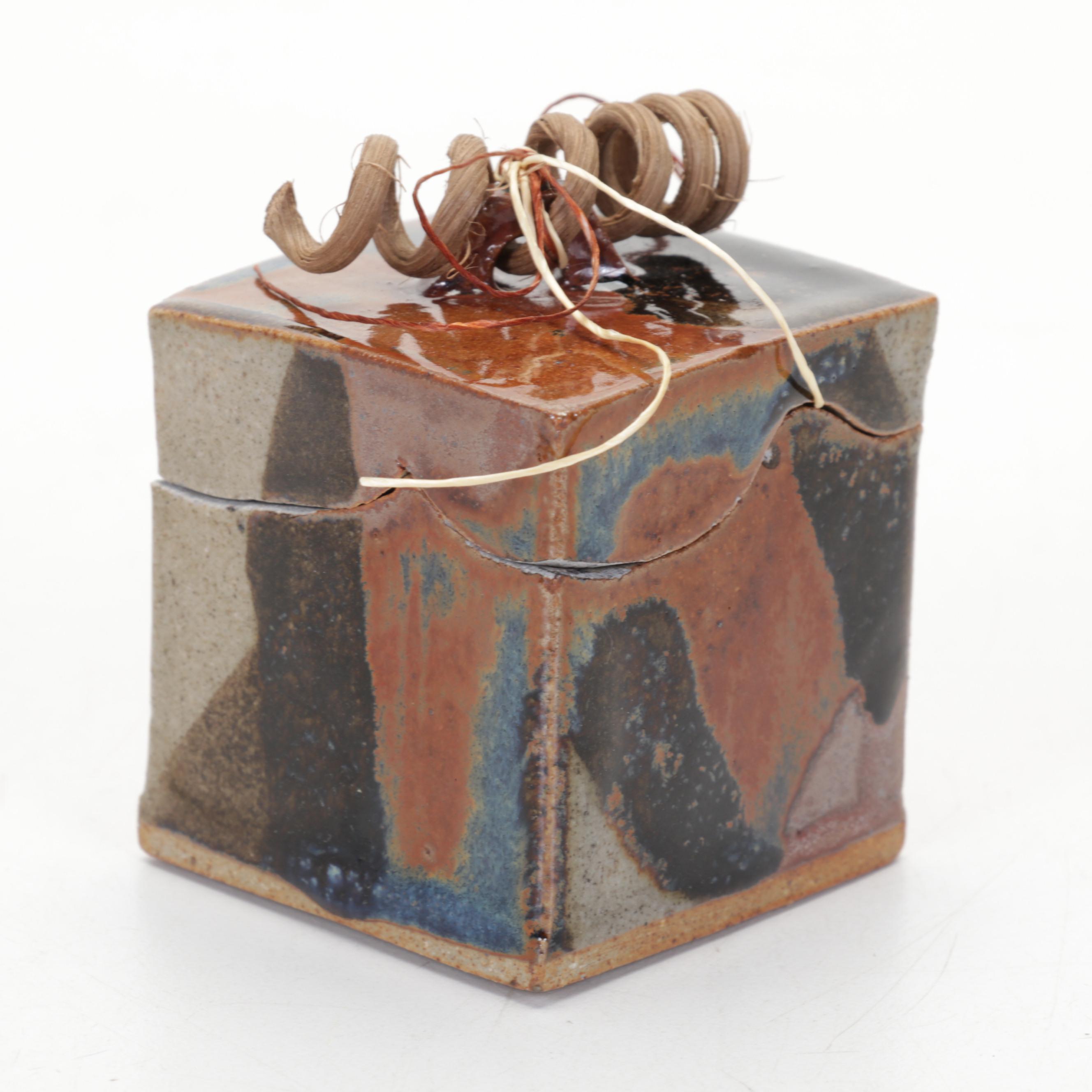 Jerry Davis Crystalline Glaze Porcelain Vase with Evelyn LaMers Stoneware Box