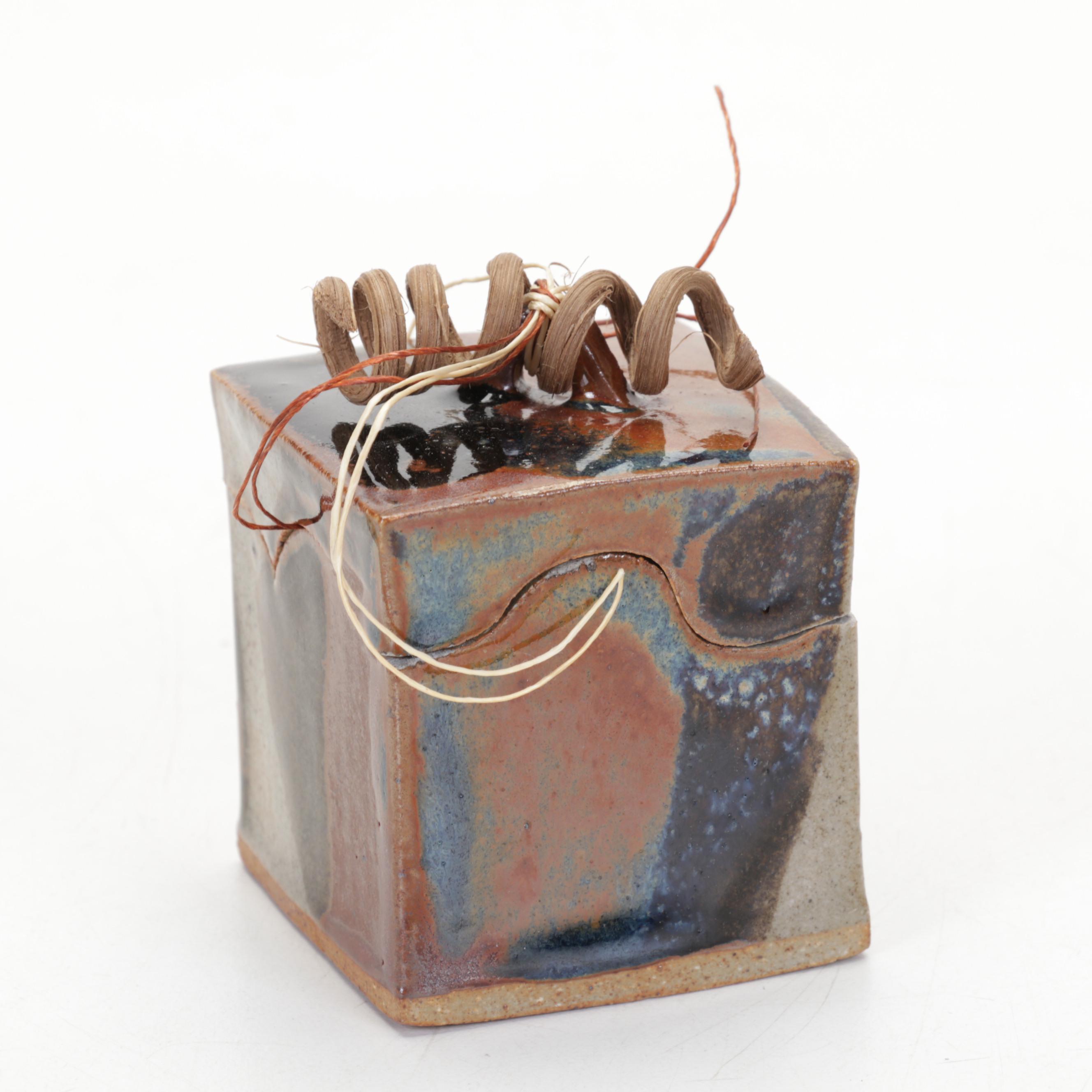 Jerry Davis Crystalline Glaze Porcelain Vase with Evelyn LaMers Stoneware Box