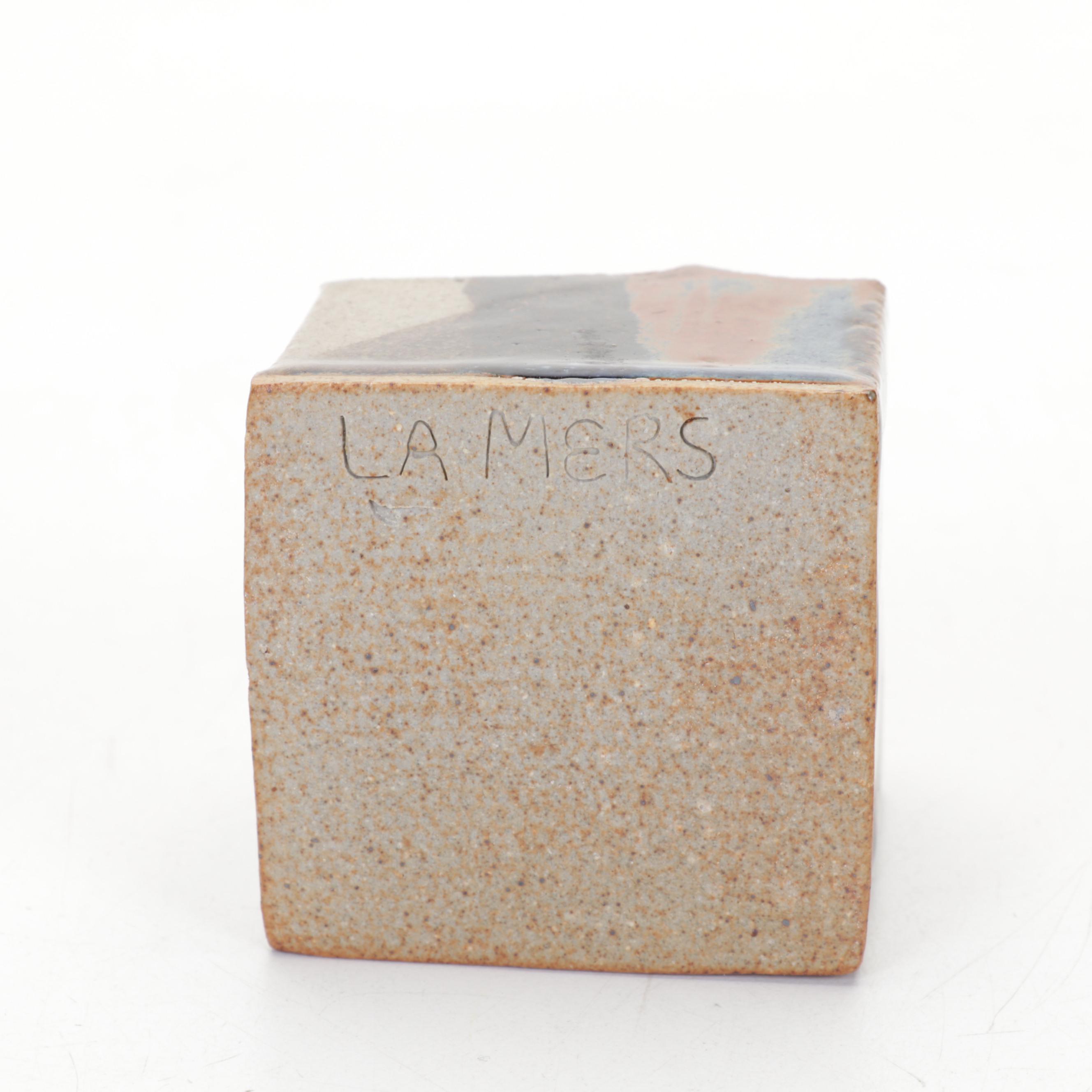 Jerry Davis Crystalline Glaze Porcelain Vase with Evelyn LaMers Stoneware Box