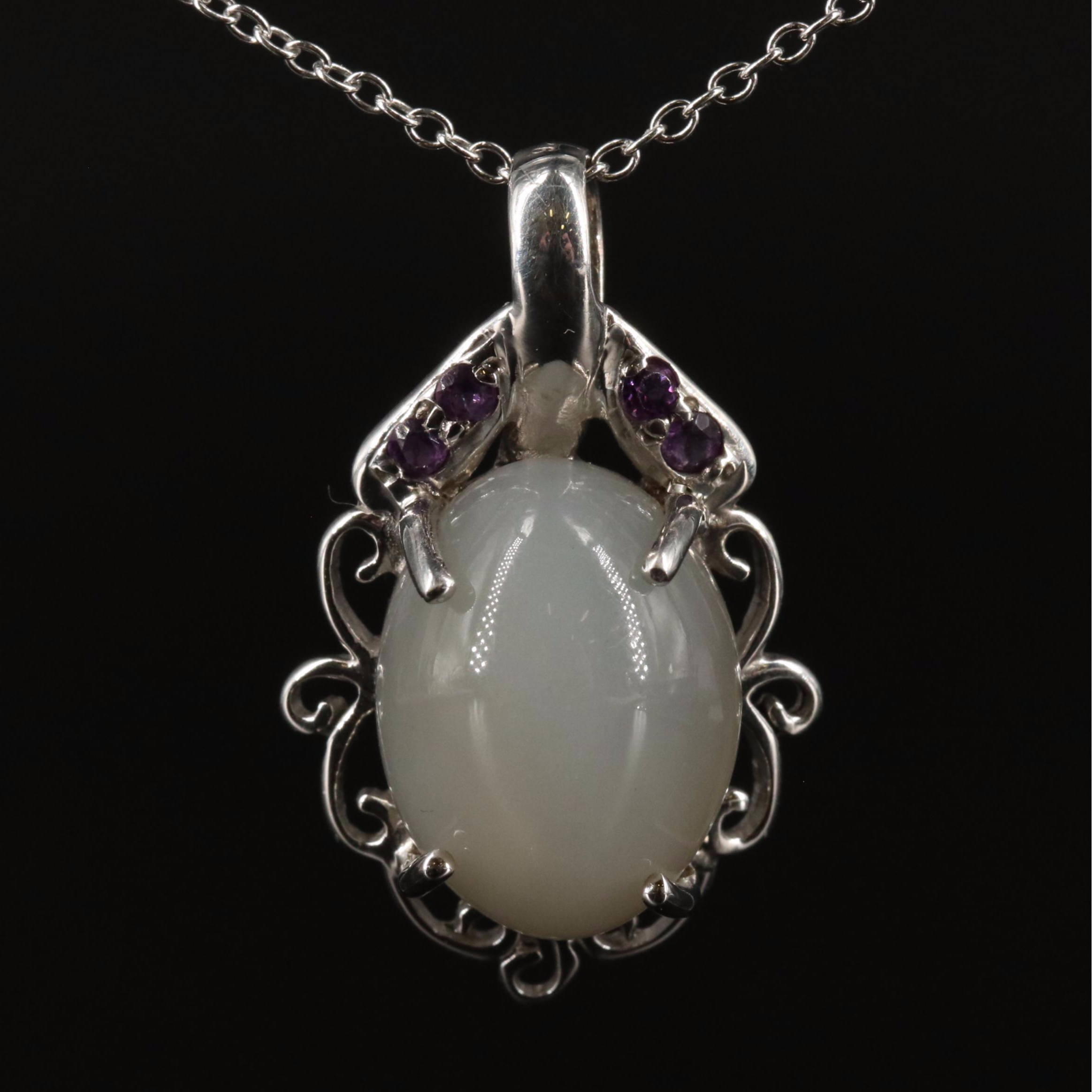 Sterling Cubic Zirconia Line Necklace