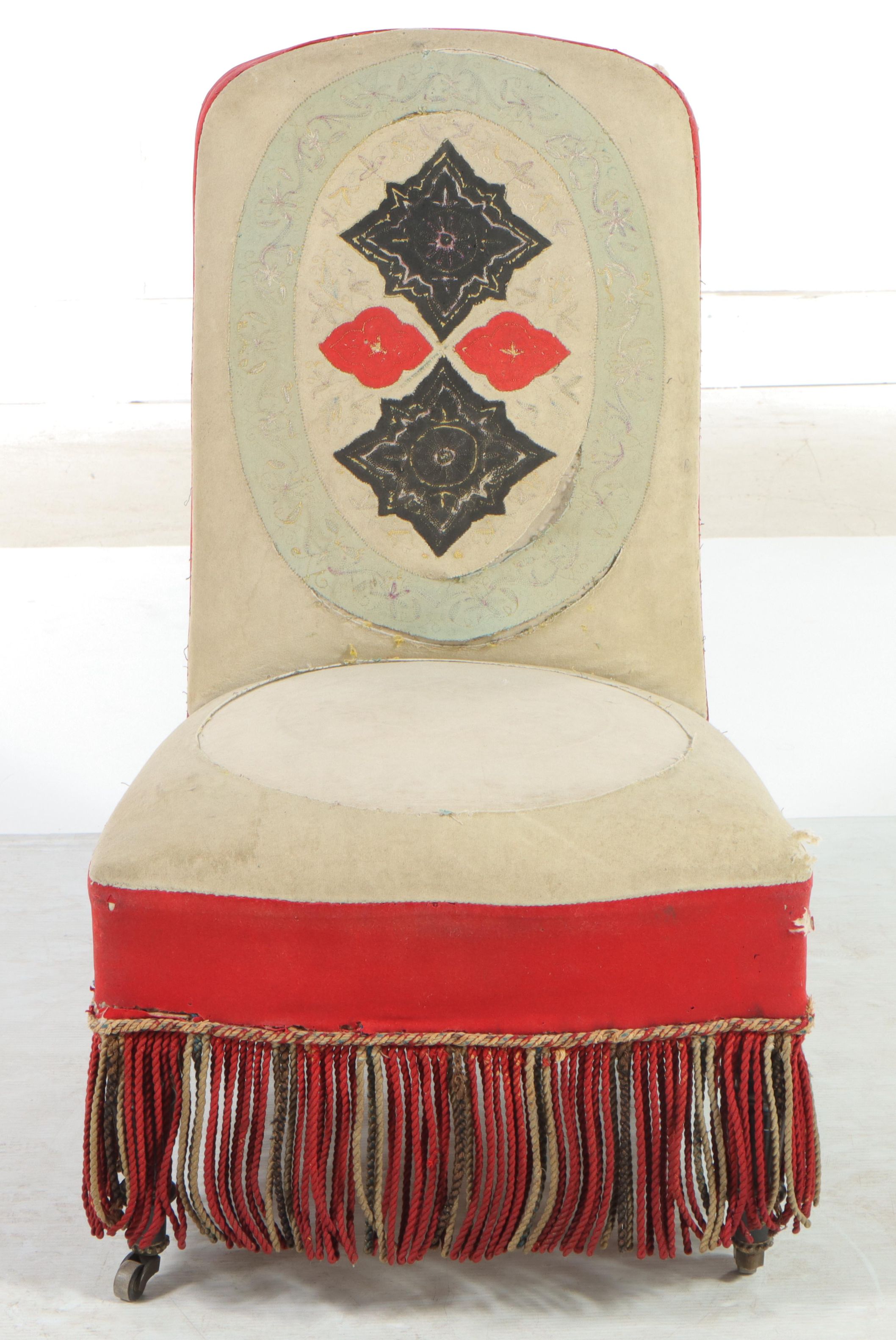 Napoleon III Ebonized Beech Low Chair, Mid to Late 19th Century