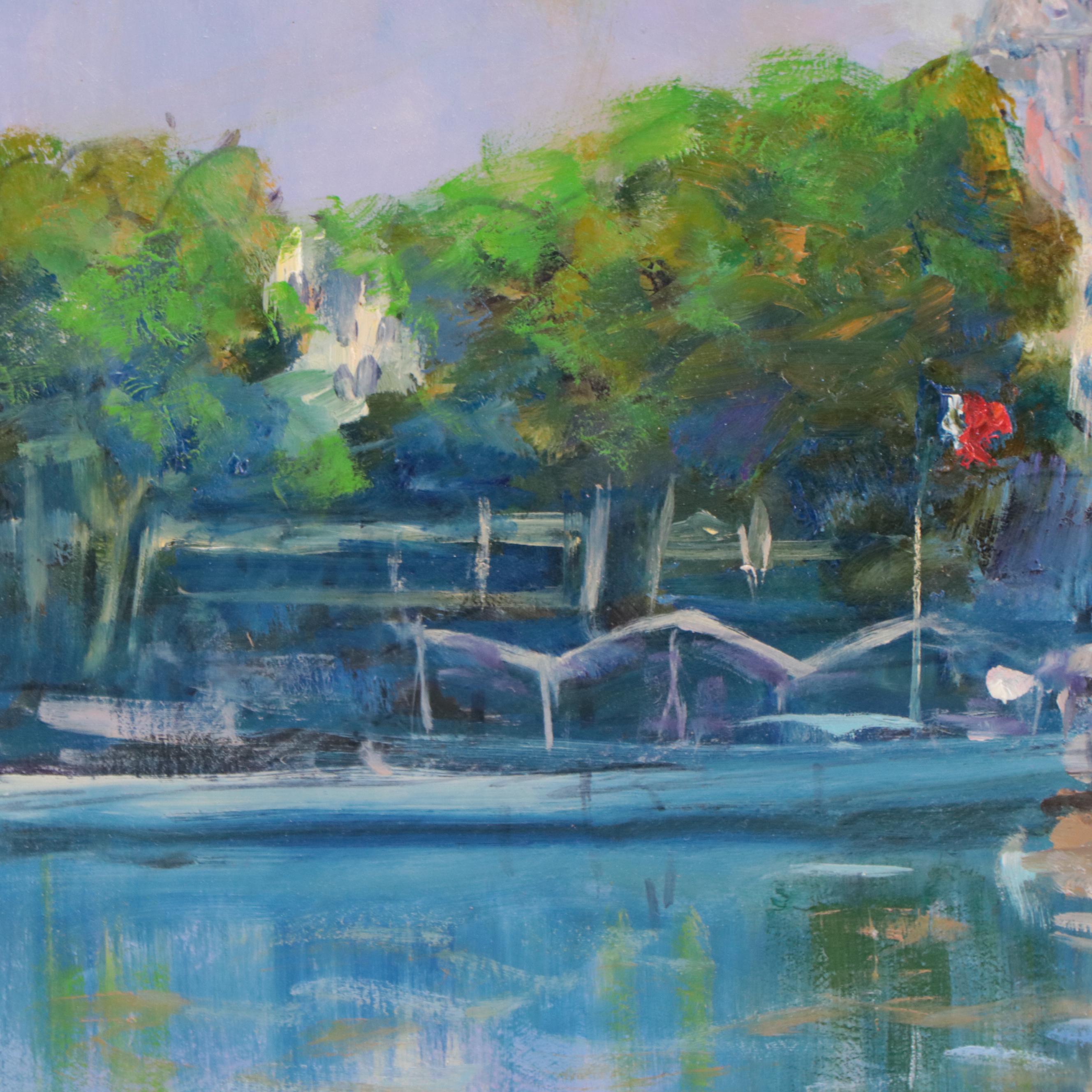 Nino Pippa Oil Painting "Paris - Eiffel Tower from Rive Droit, 2017