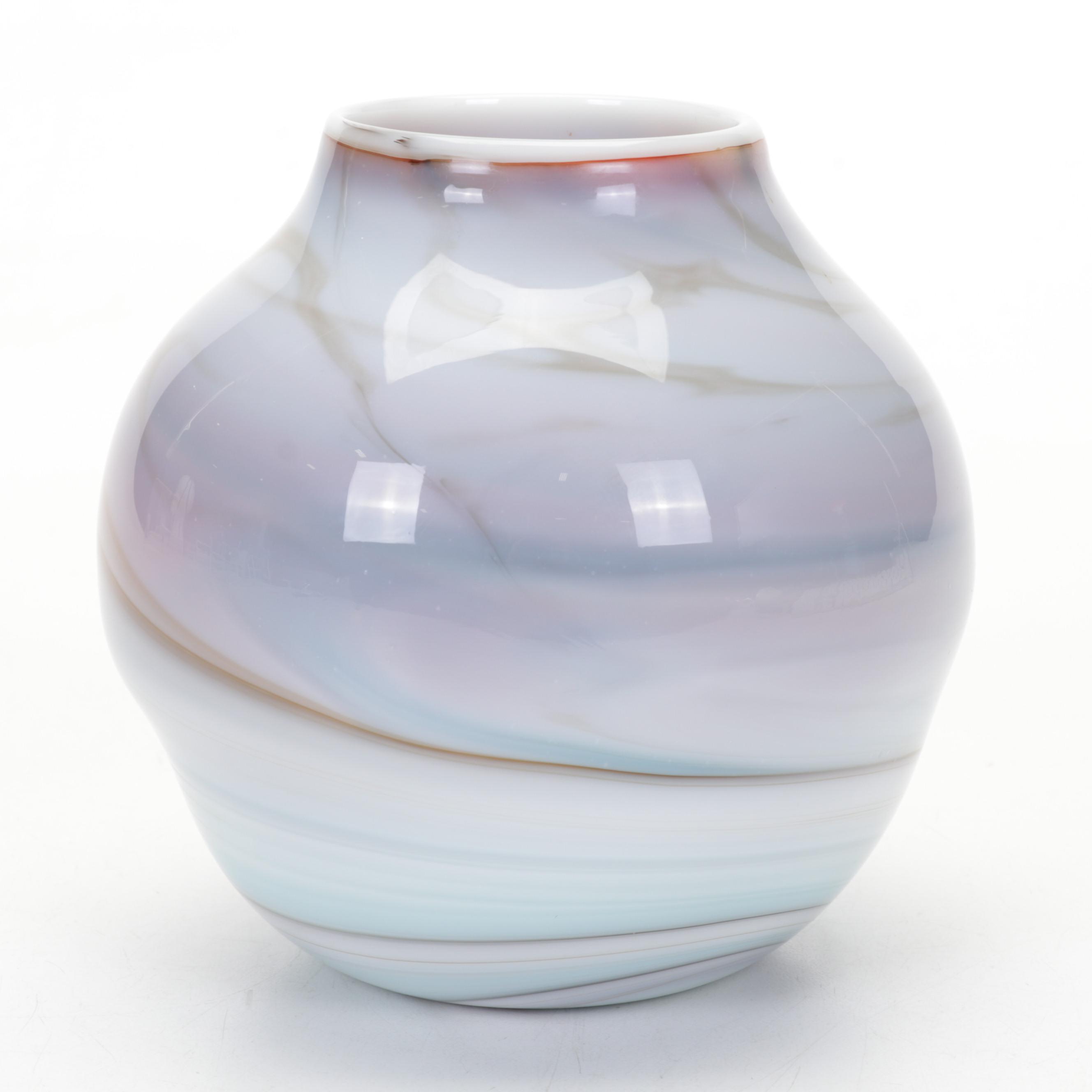 Brian Lonsway of Toledo Opalescent Studio Glass Vase, 1979