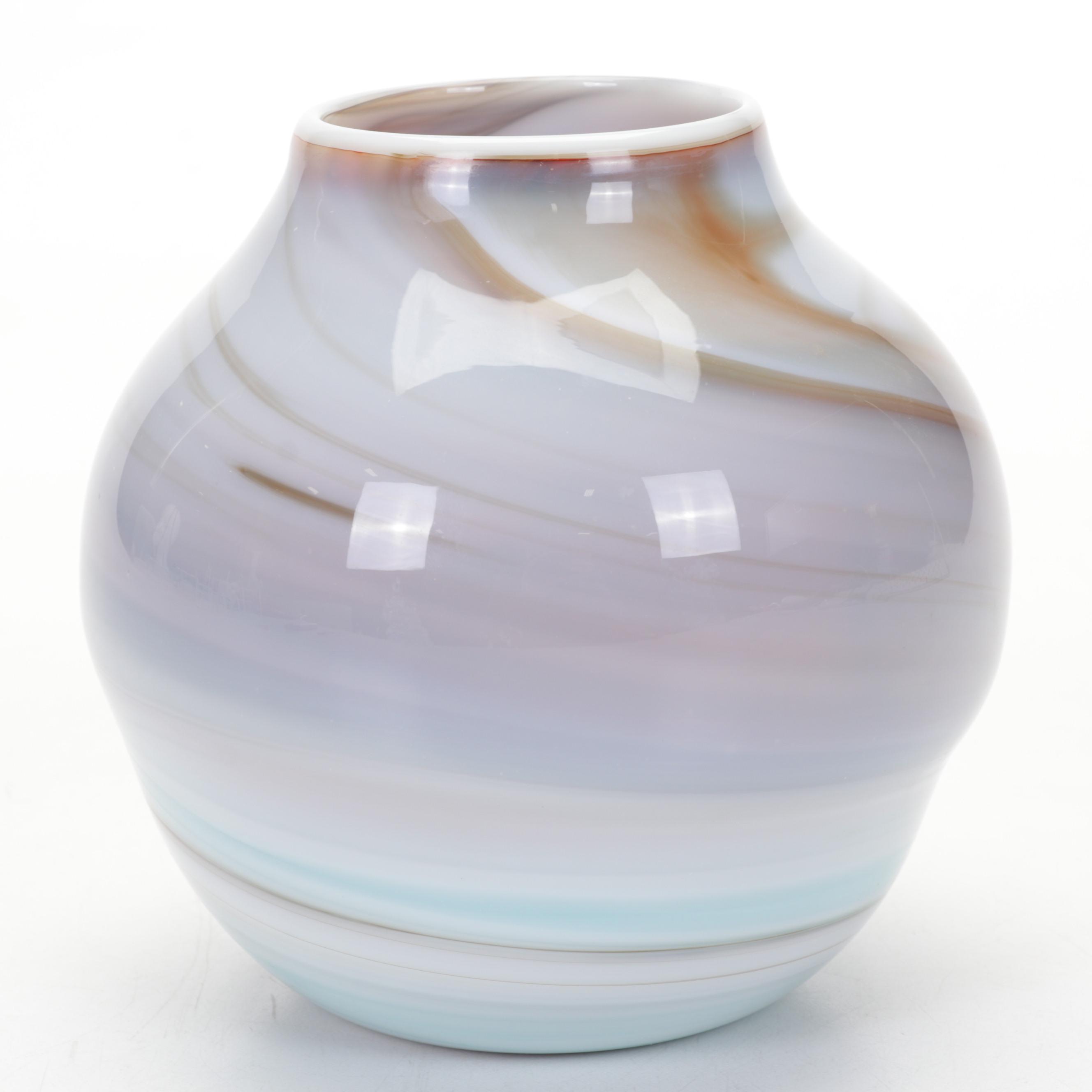 Brian Lonsway of Toledo Opalescent Studio Glass Vase, 1979