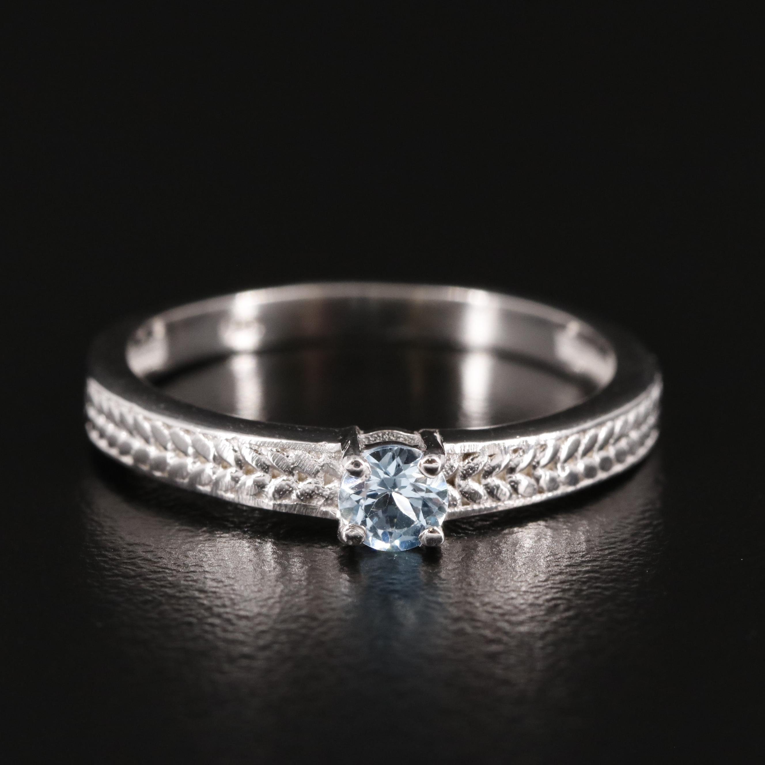 Sterling Blue Topaz Solitaire Ring
