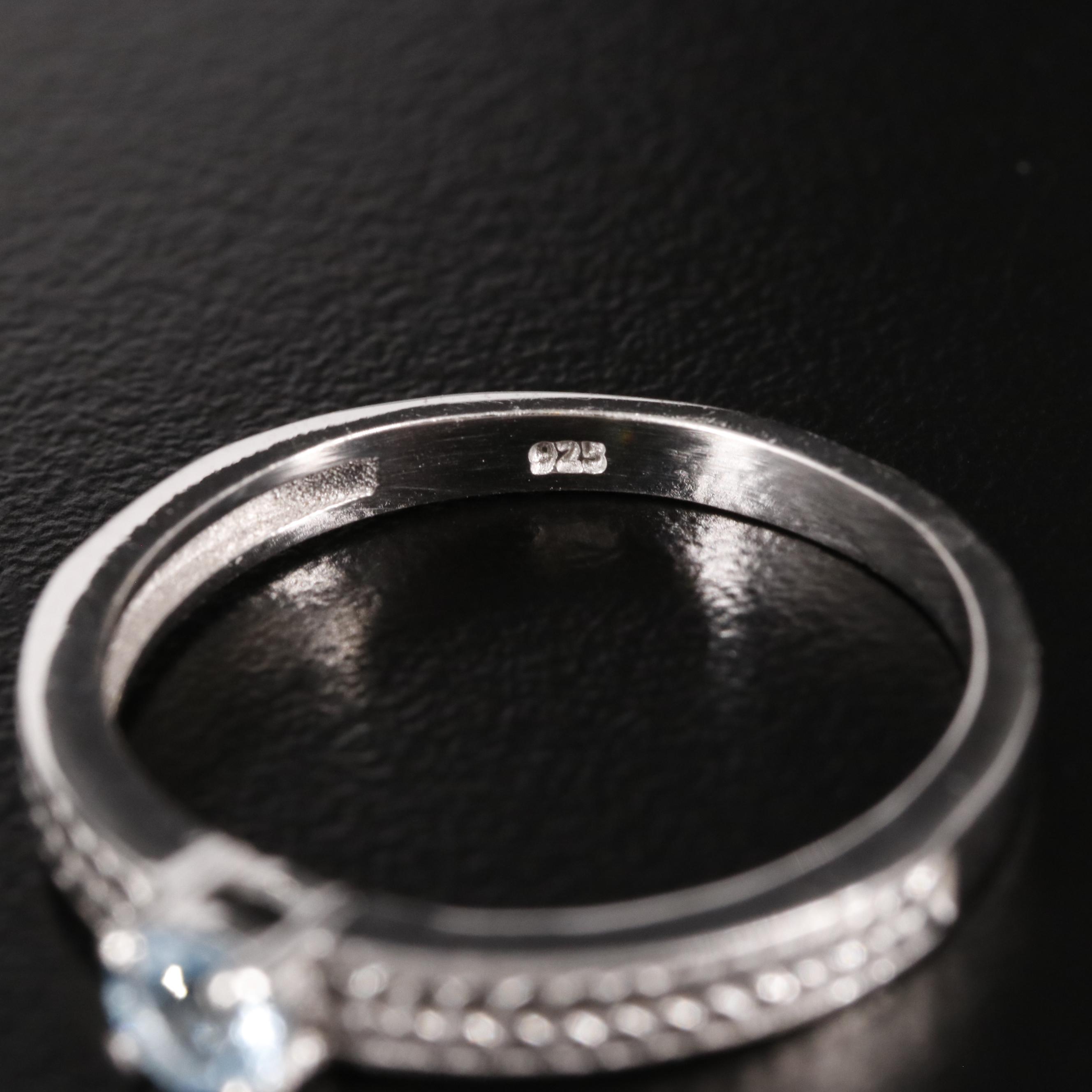 Sterling Blue Topaz Solitaire Ring