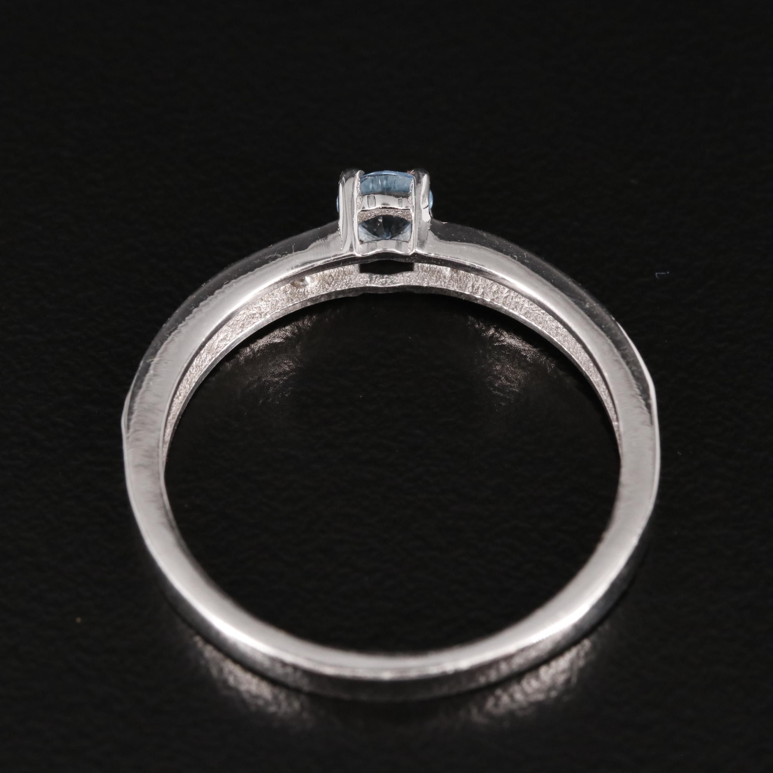 Sterling Blue Topaz Solitaire Ring