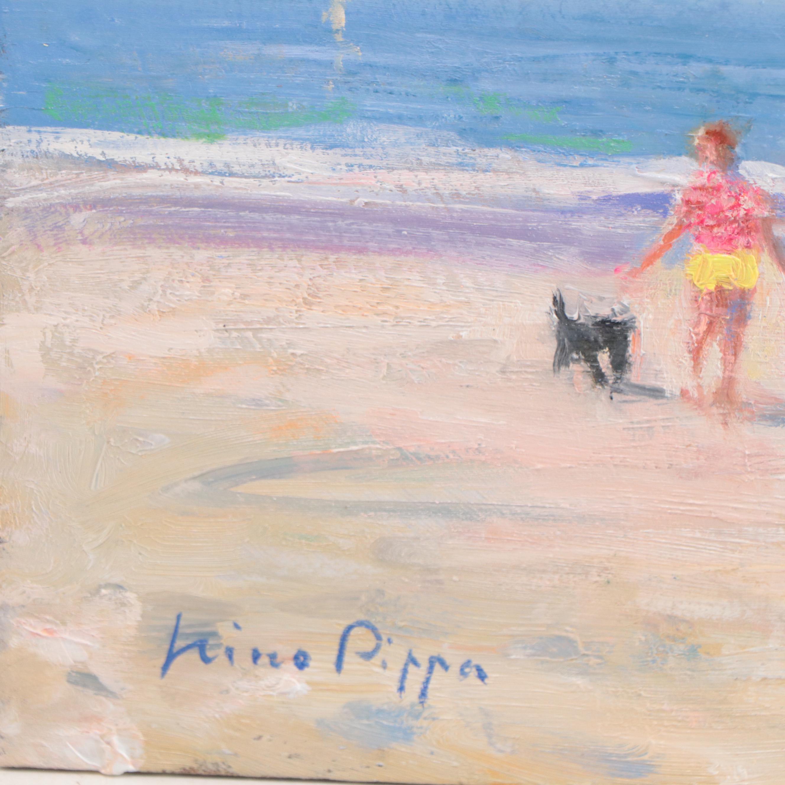 Nino Pippa Oil Painting "South Carolina - Easter Sunday at the Beach," 2018
