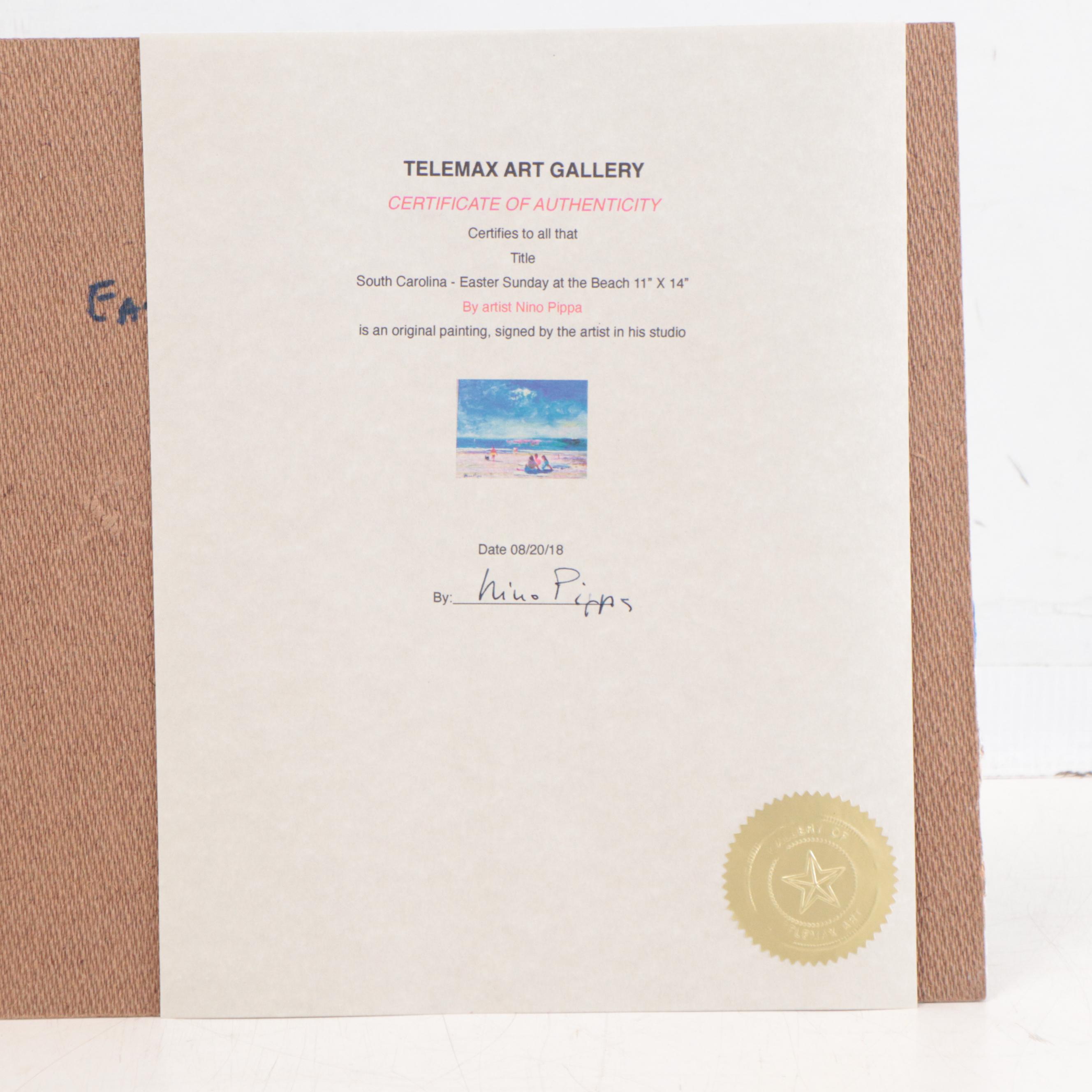 Nino Pippa Oil Painting "South Carolina - Easter Sunday at the Beach," 2018