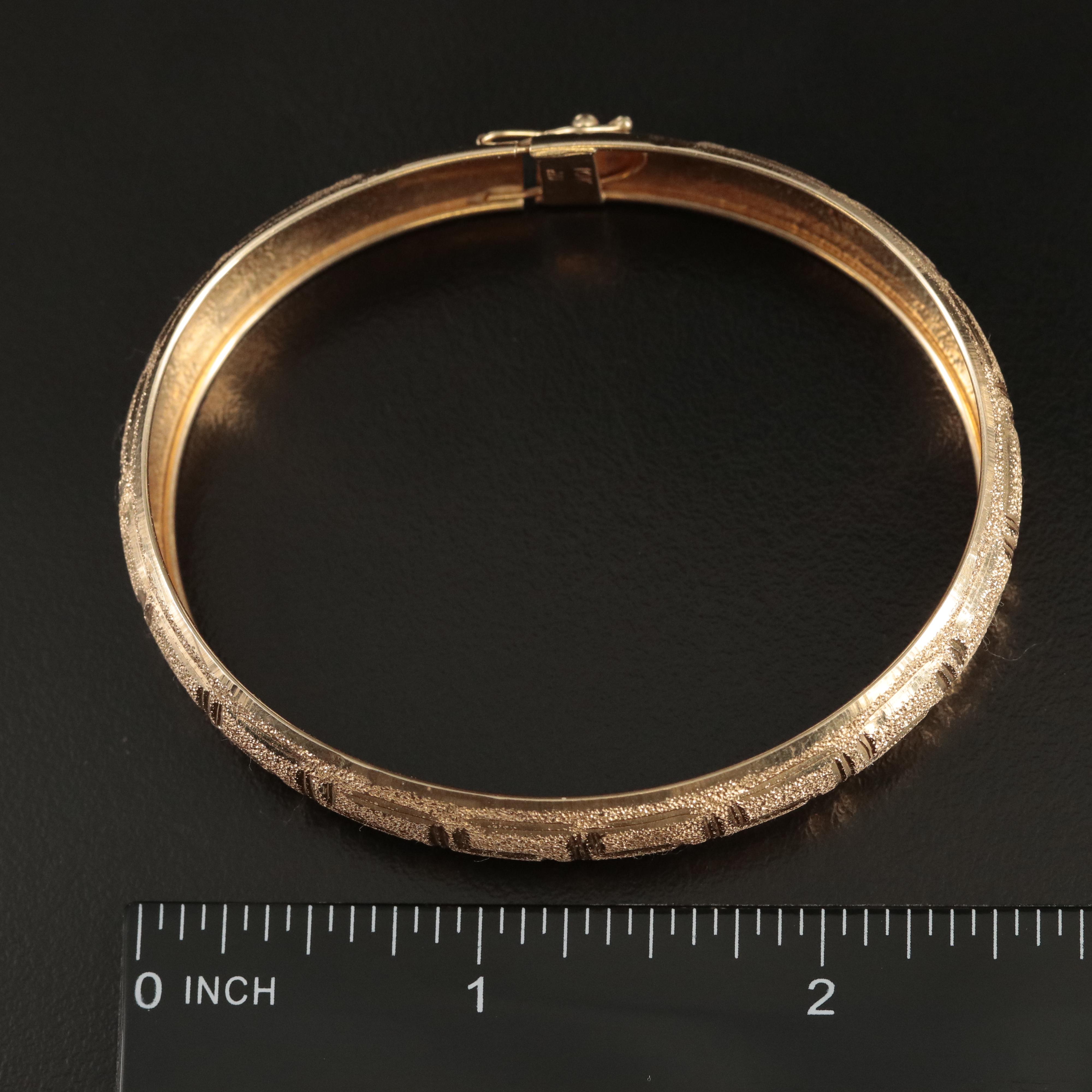 10K Greek Key Bangle